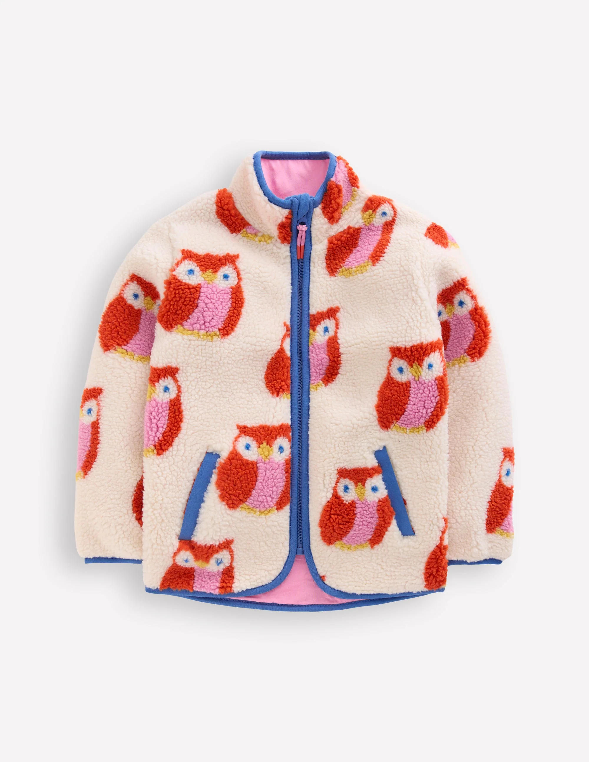 Eden Borg Zip-Through Jacket-Dark Orange Owls