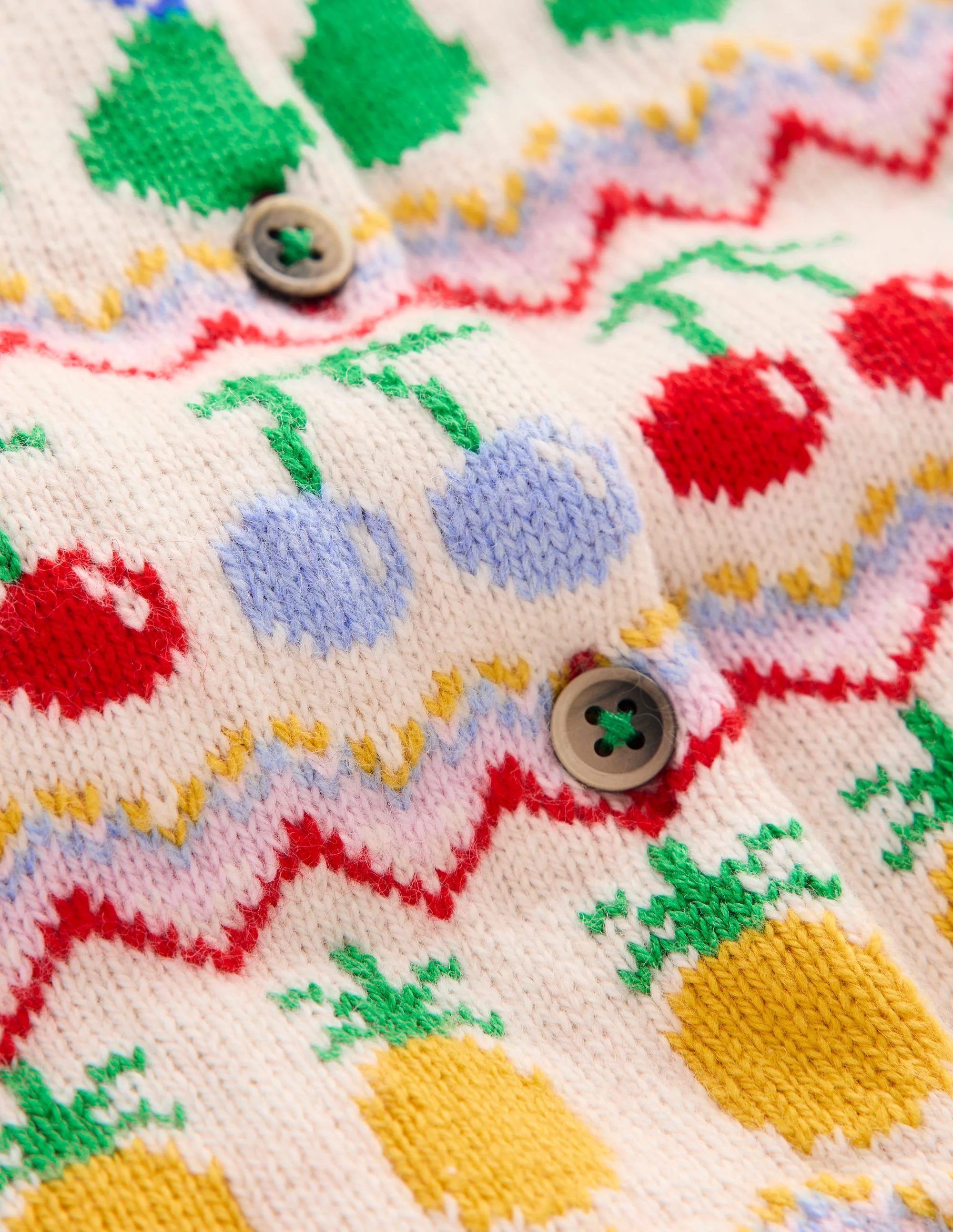 Edie Fun Fair Isle Cardigan-Multi Fruit - Image 3
