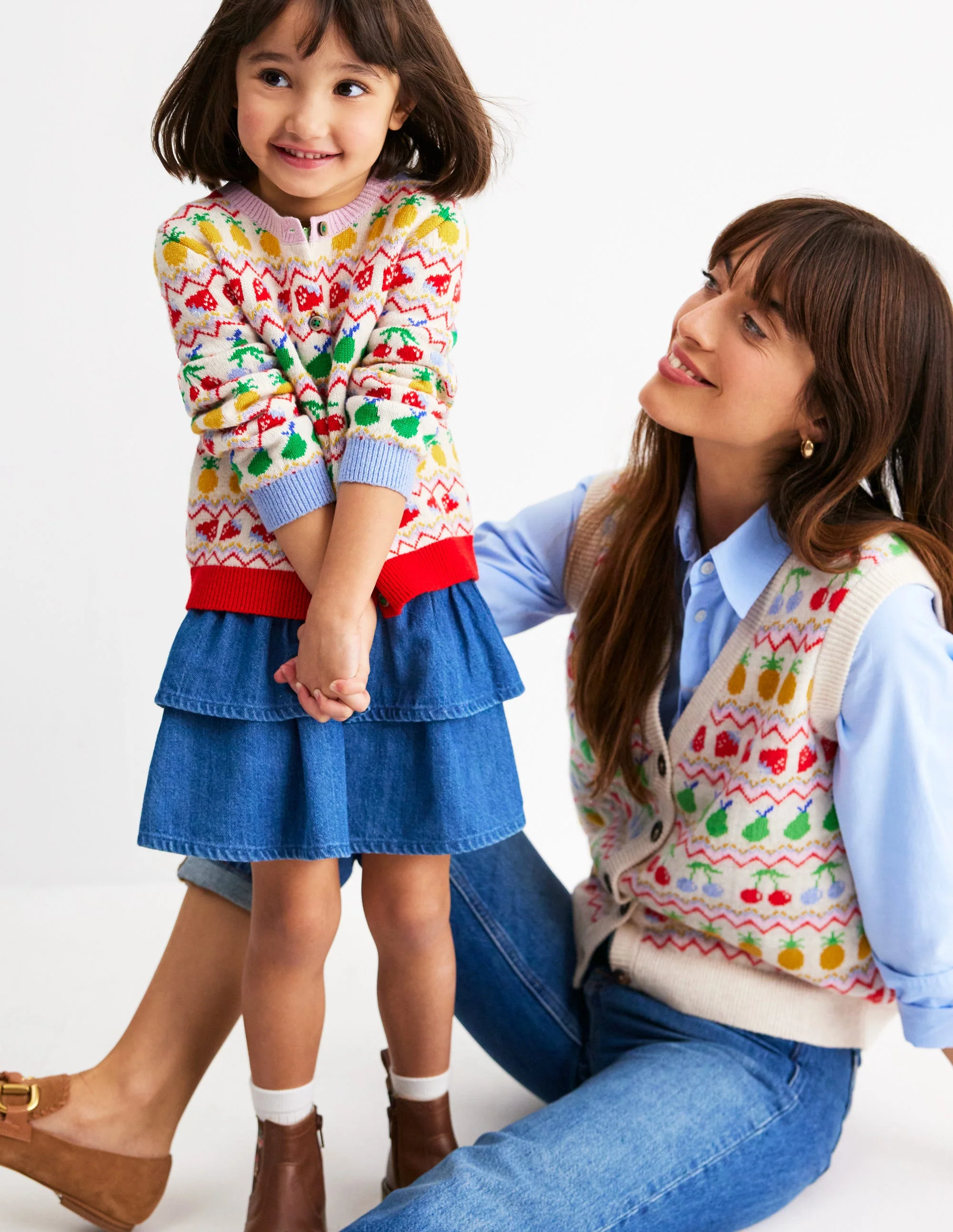 Edie Fun Fair Isle Cardigan-Multi Fruit - Image 4