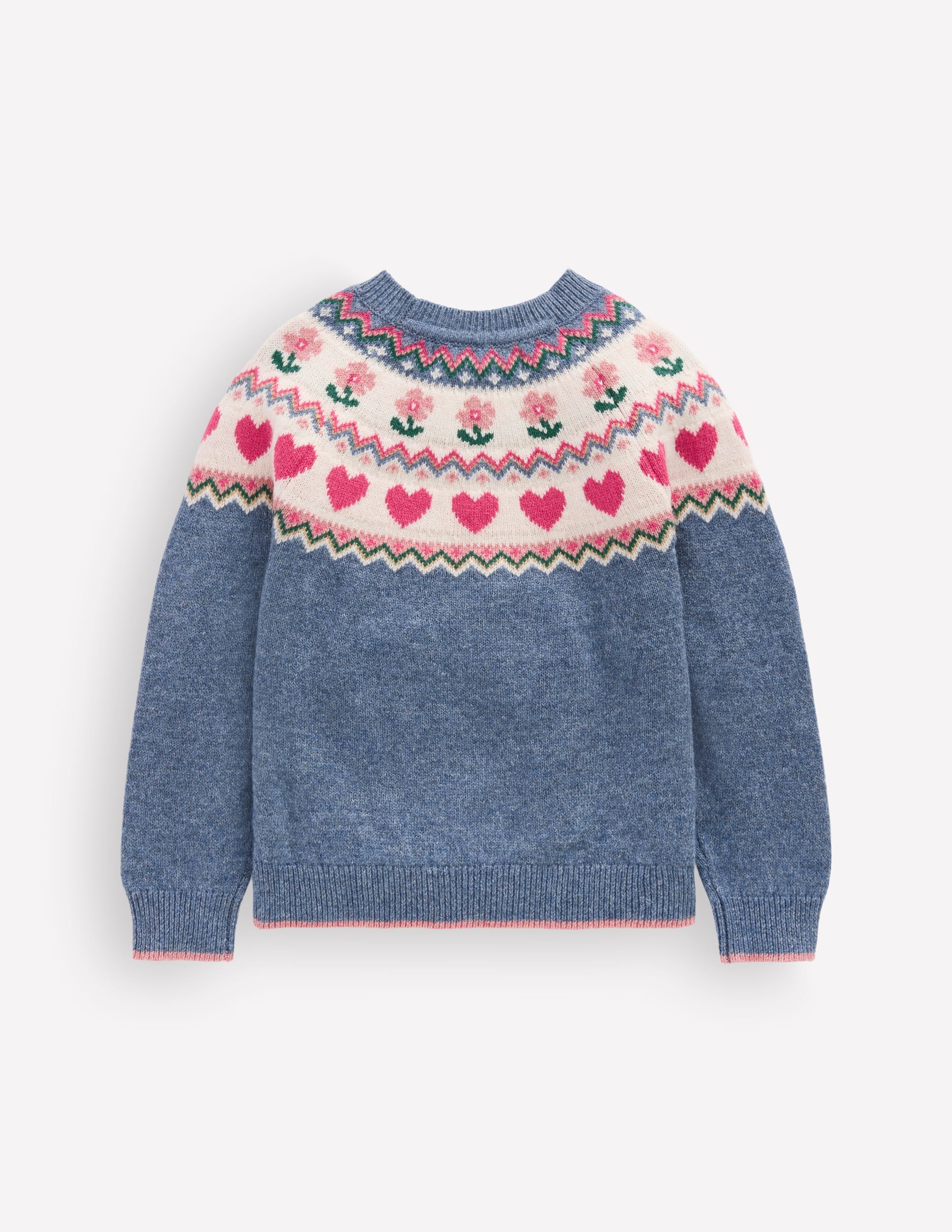 Eleanor Fair Isle Jumper-Bluejay Marl - Image 2