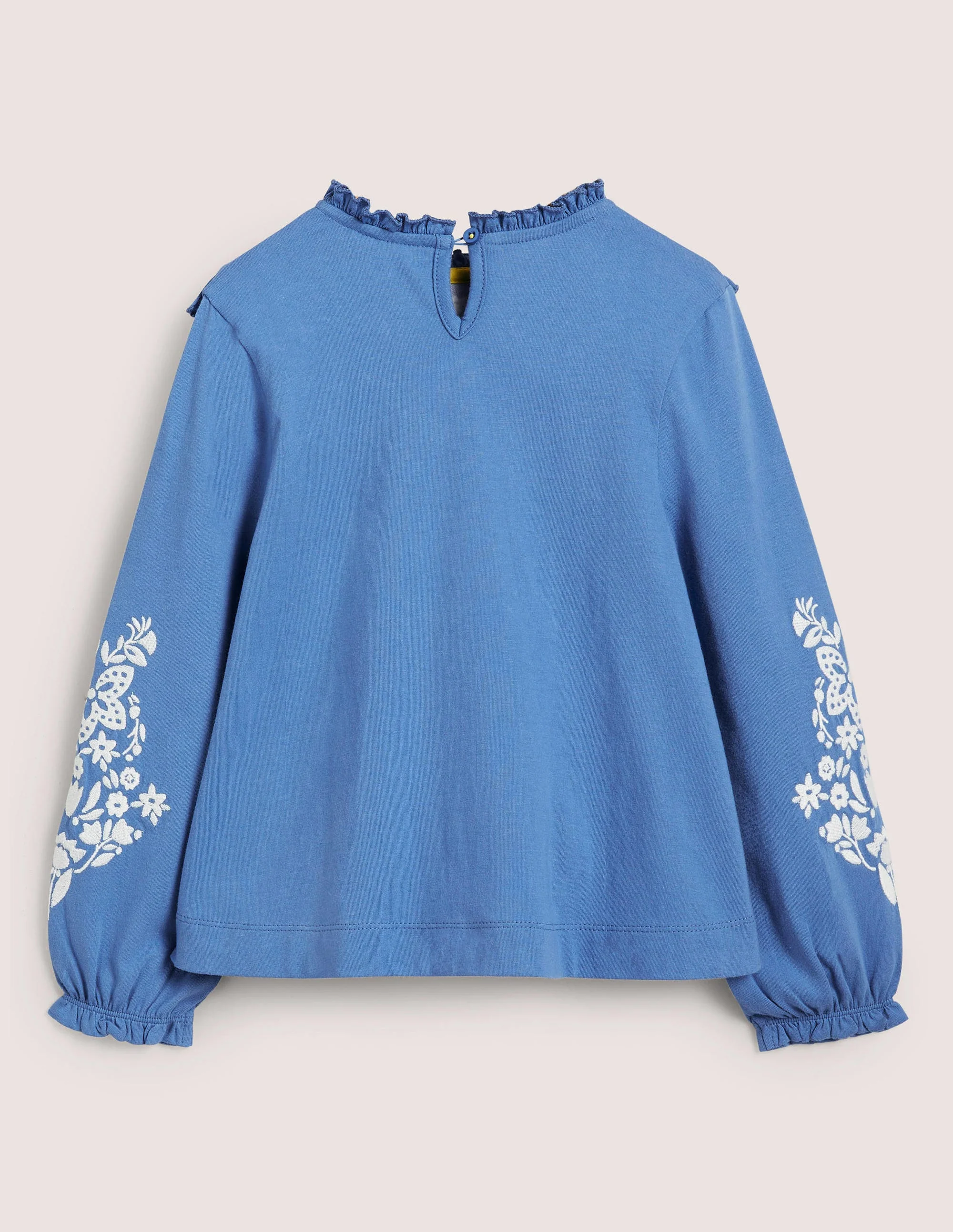 Embroidered Frilly Top-Elizabethan Blue - Image 2