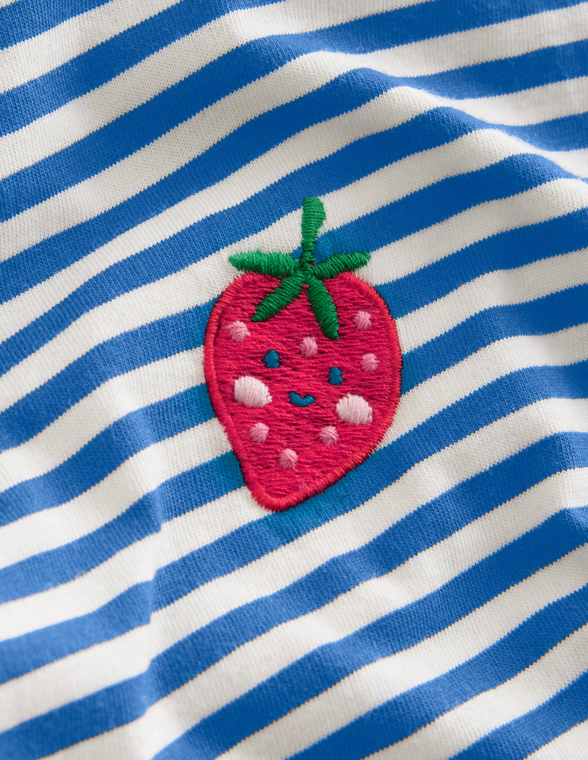 Embroidered Logo T-Shirt-Blue Heron/Ivory Strawberry - Image 3