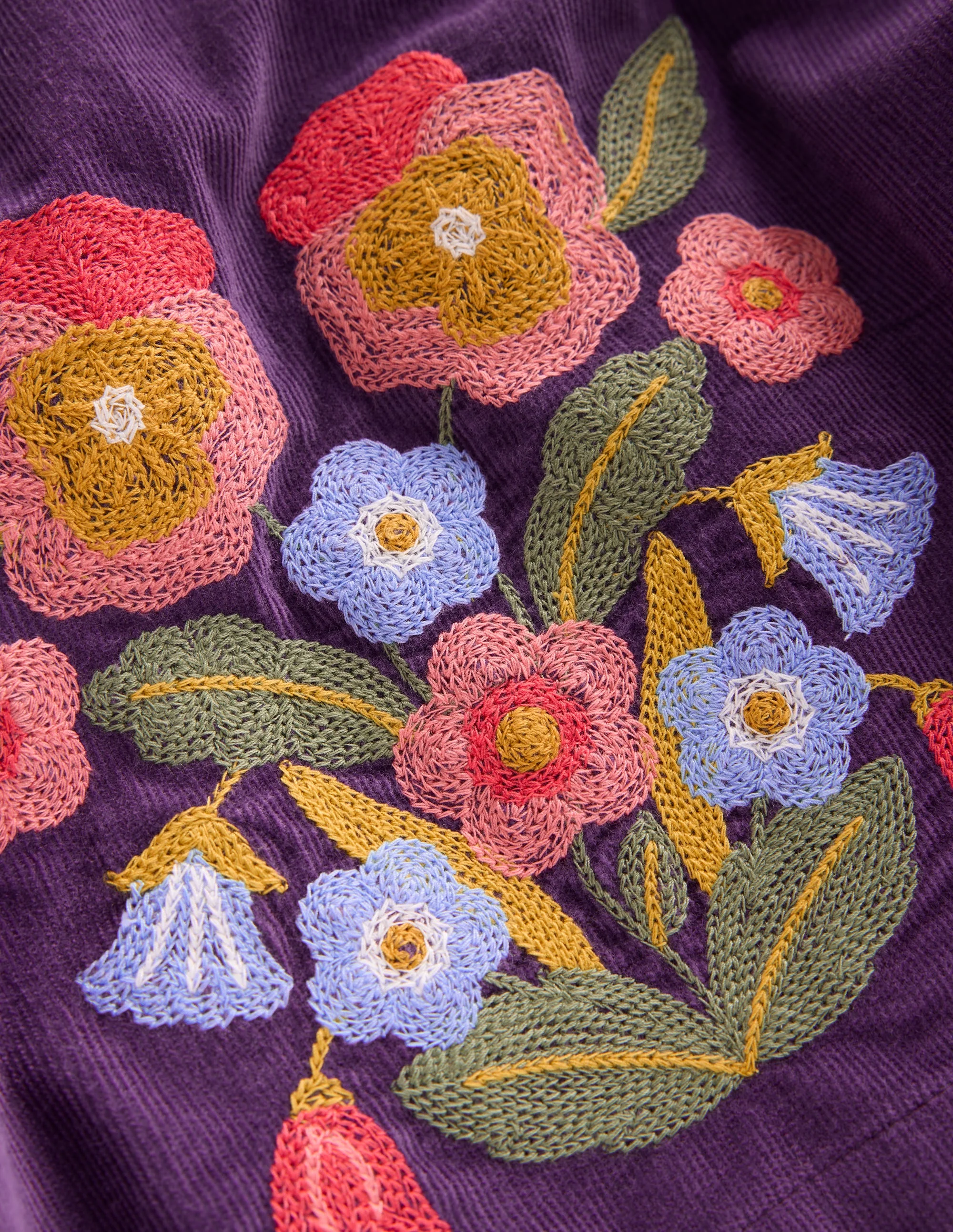 Embroidered Pinafore Dress-Mystic Purple Embroidery - Image 3