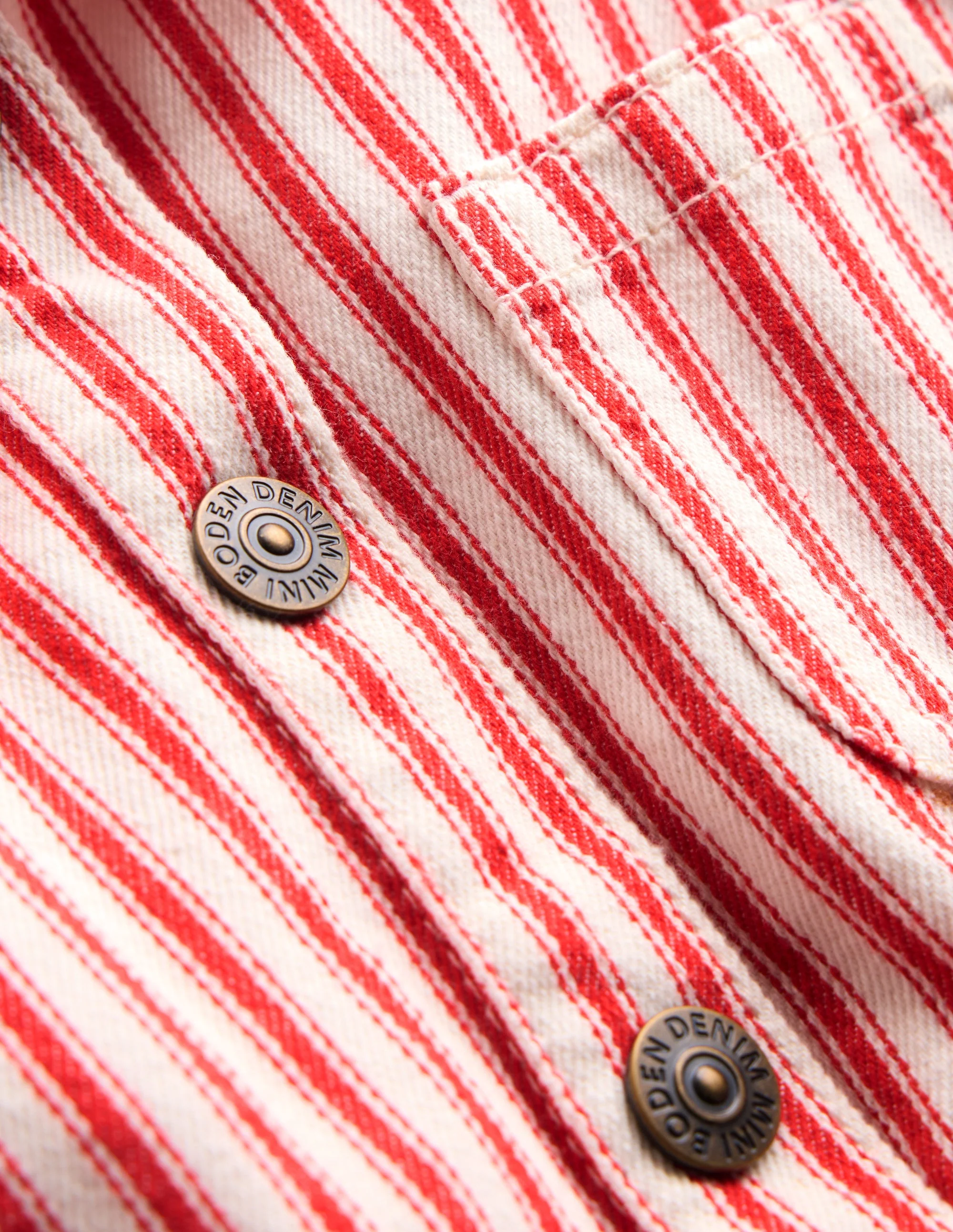 Embroidered Playsuit-Red Stripe - Image 4