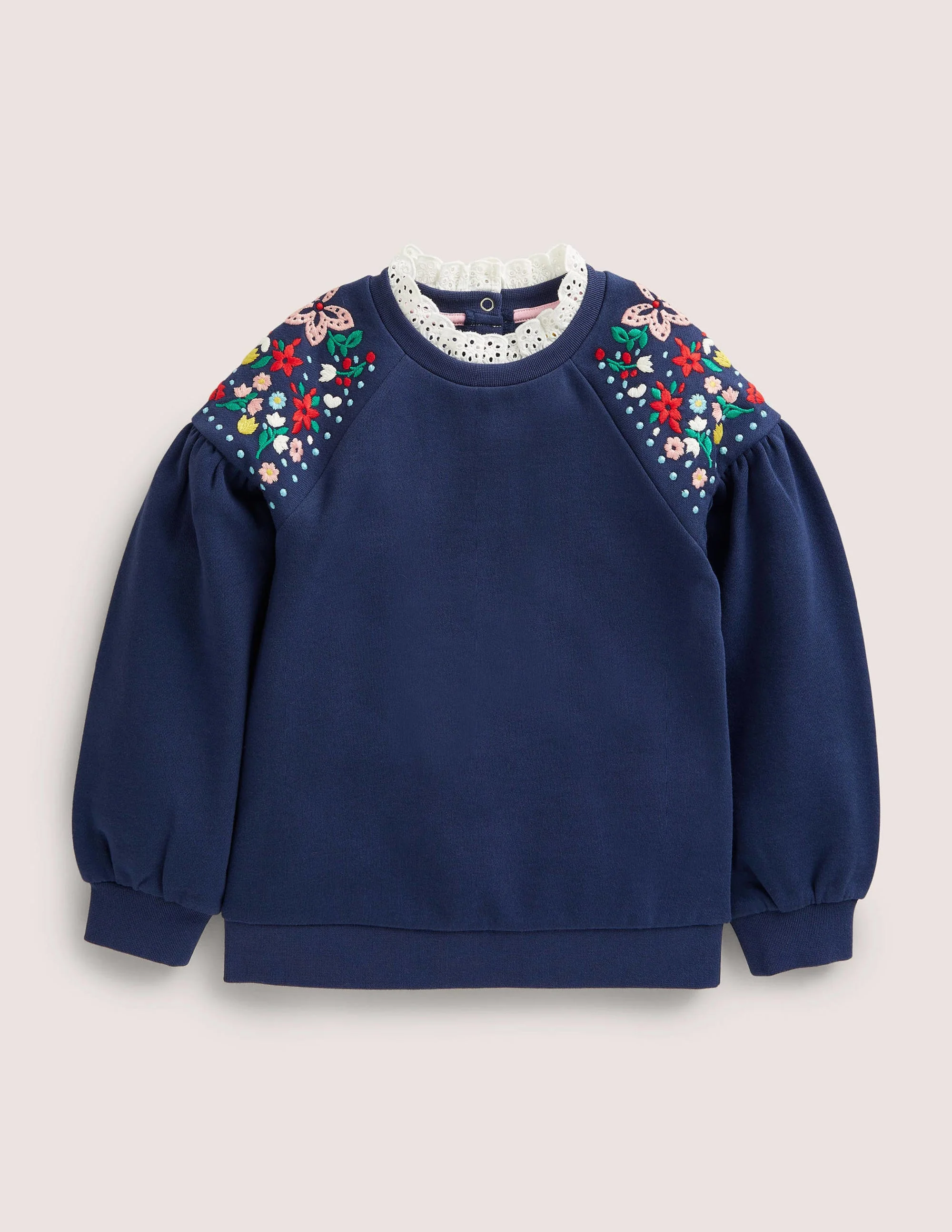 Embroidered Sweatshirt-College Navy