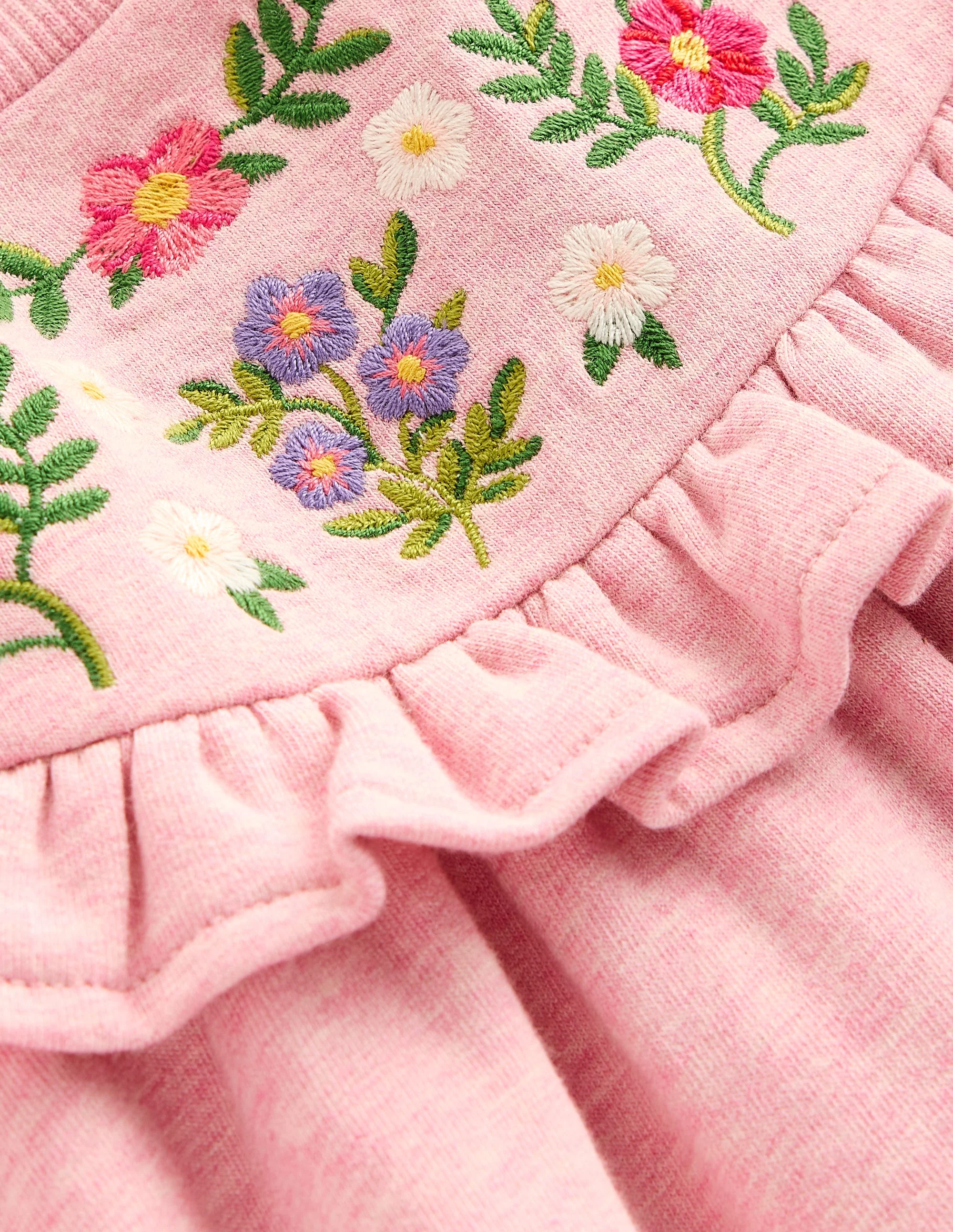Embroidered Sweatshirt Dress-Pink - Image 3