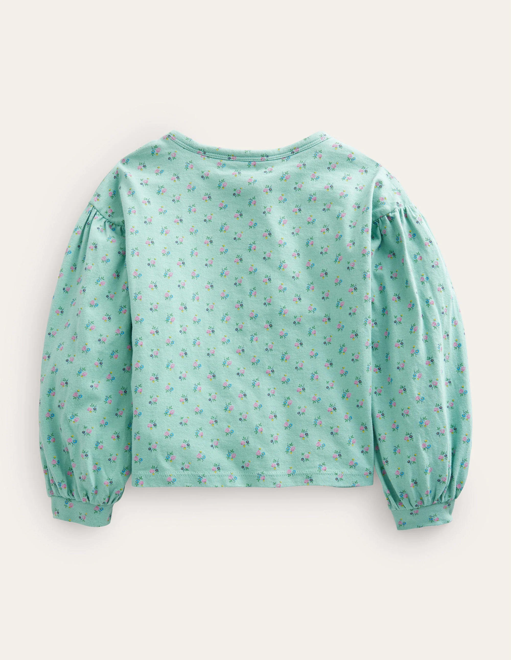Embroidered Top-Turquoise Blue Wild Flower - Image 2