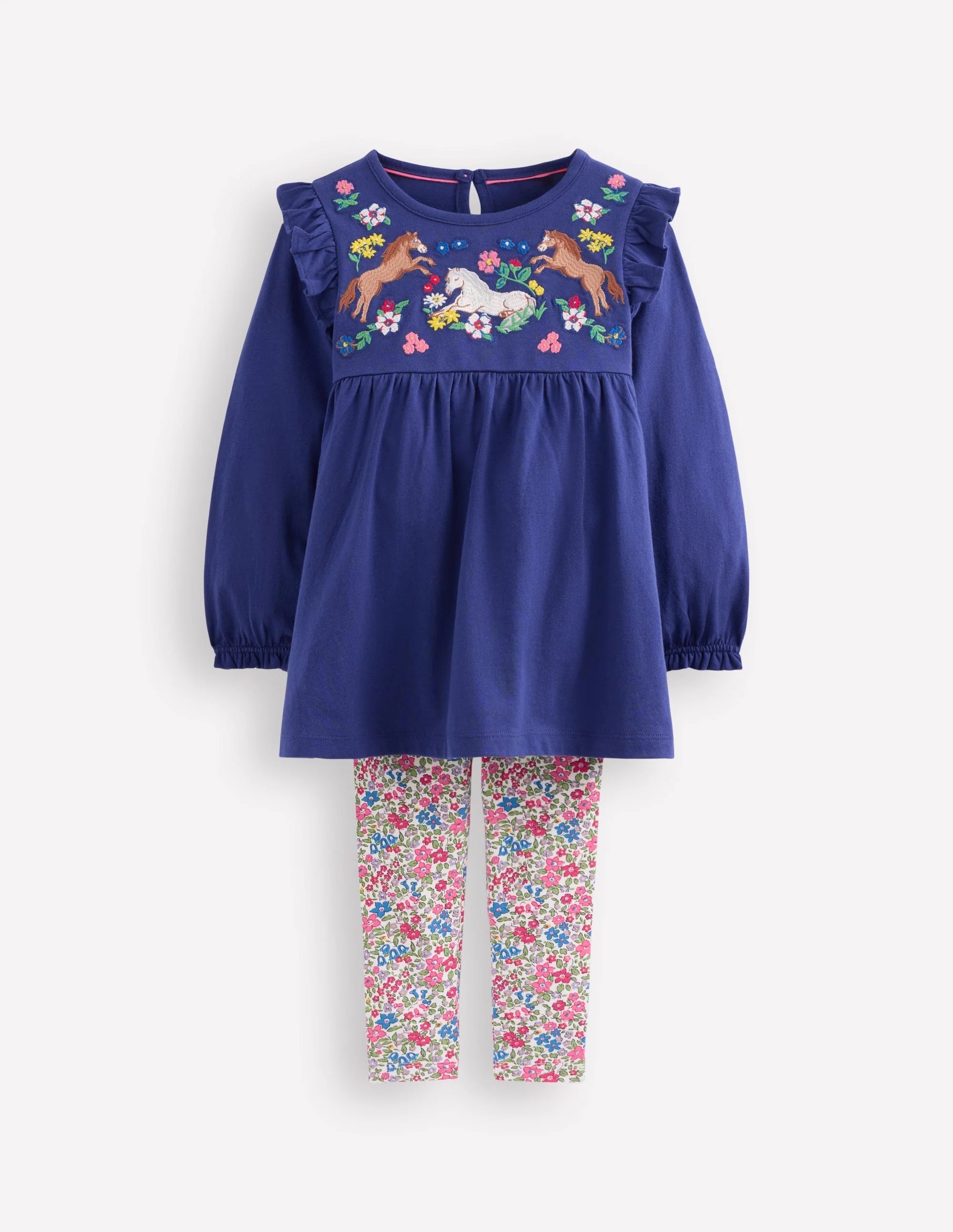 Embroidered Tunic Set-Starboard Horse Embroidery