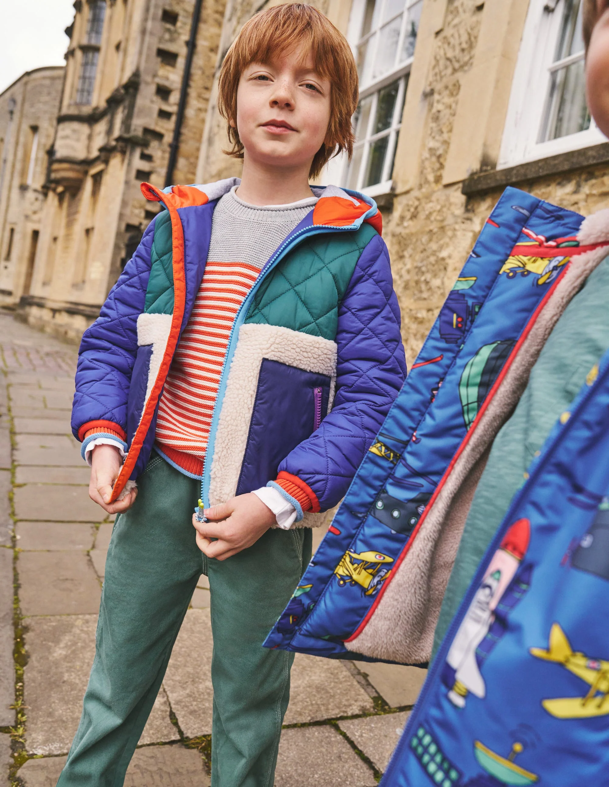 Everyday Stripe Cotton Sweater-Terracotta Orange & Ecru Marl - Image 4