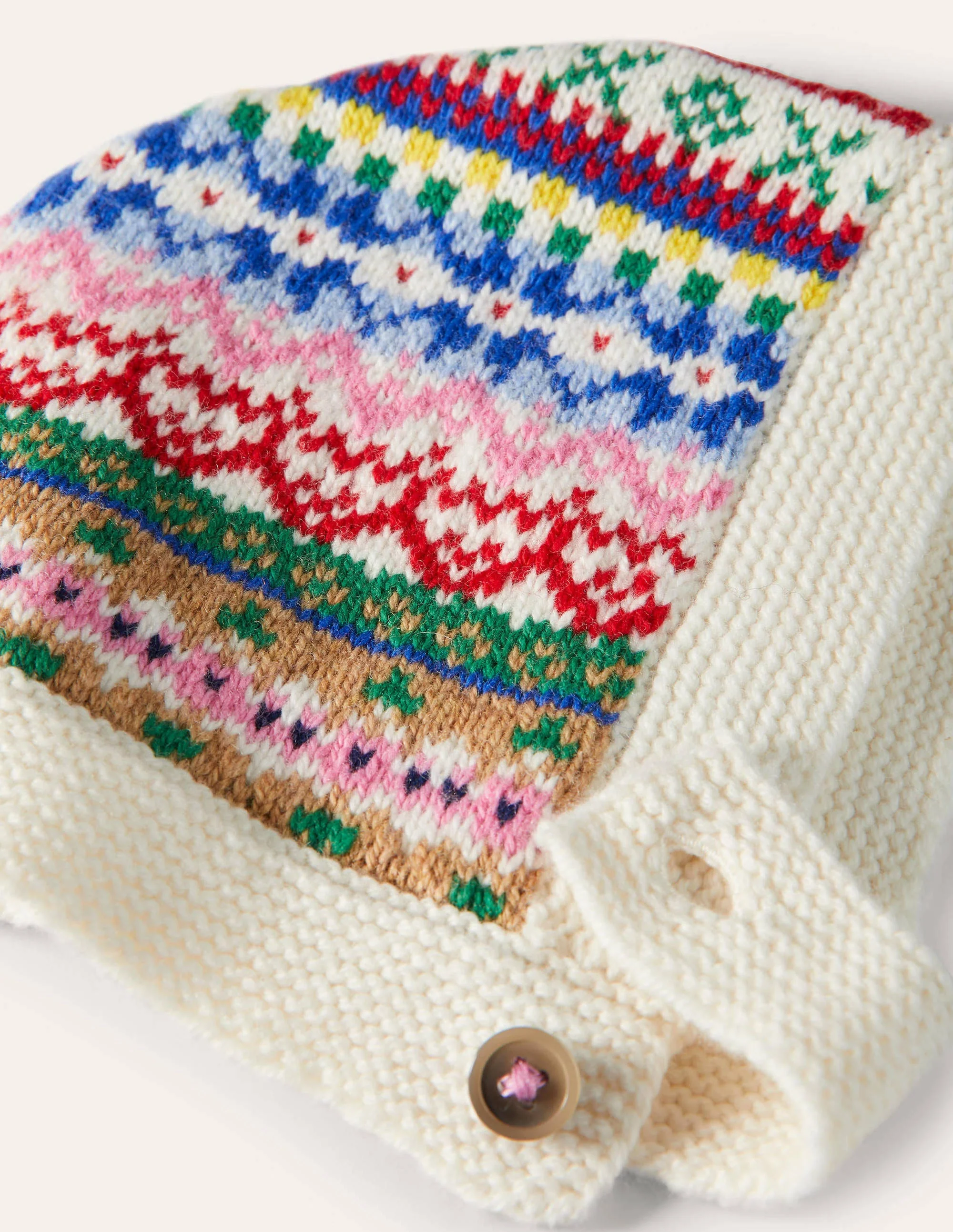 Fair Isle Knitted Bonnet-Multi - Image 2