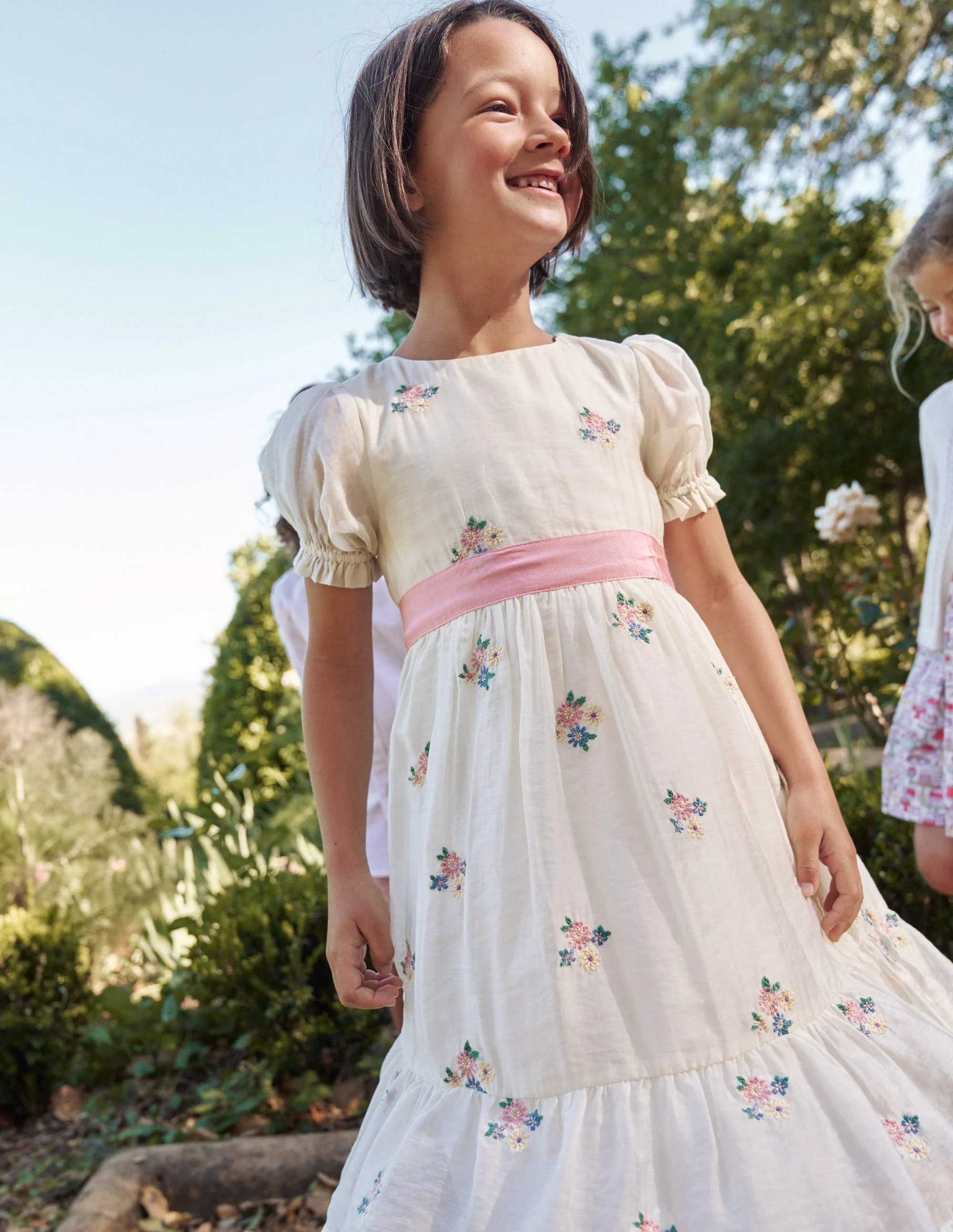 Flutter Organza Dress-Ivory Floral - Image 4