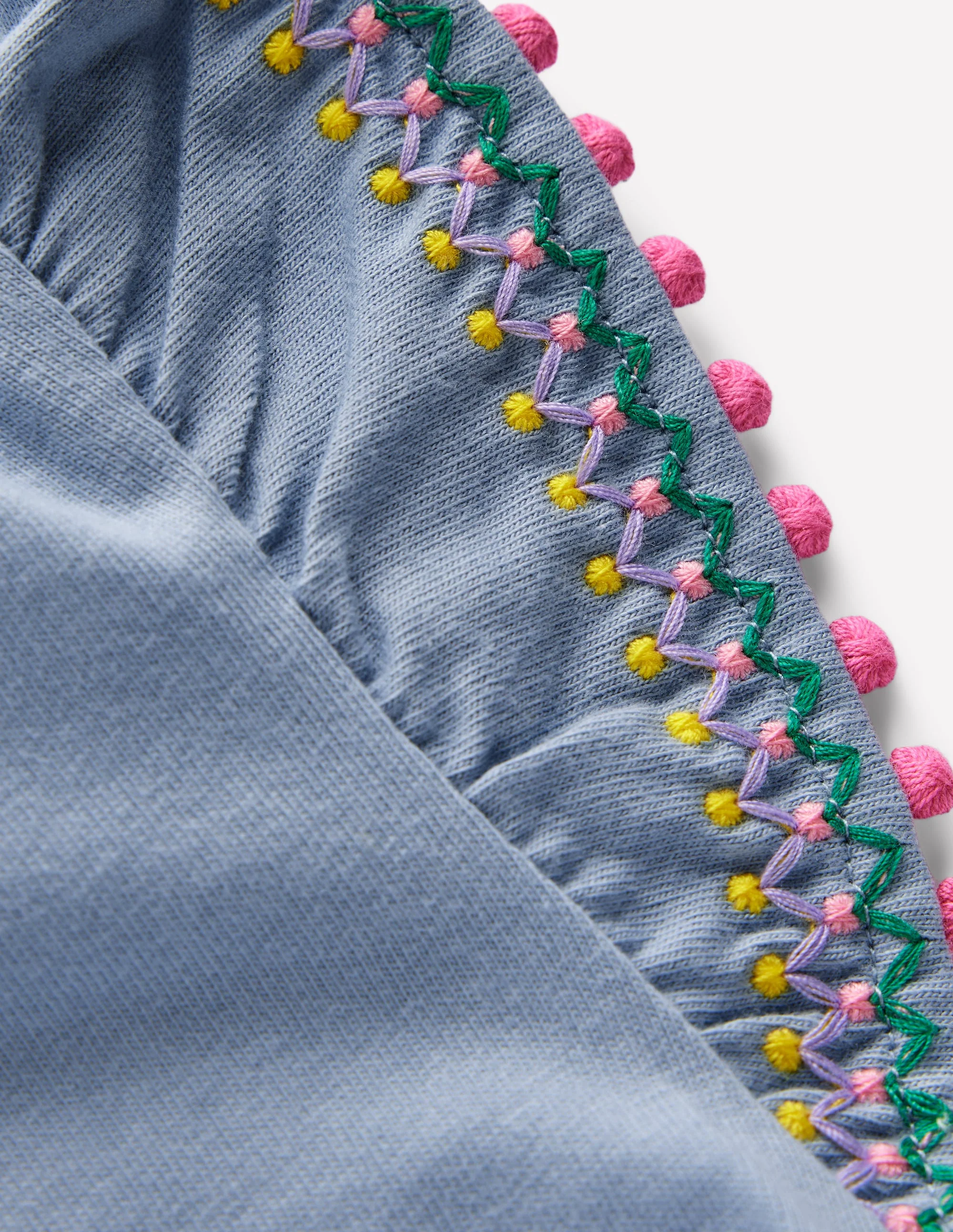Flutter Sleeve Trim Top-Salt blue - Image 3
