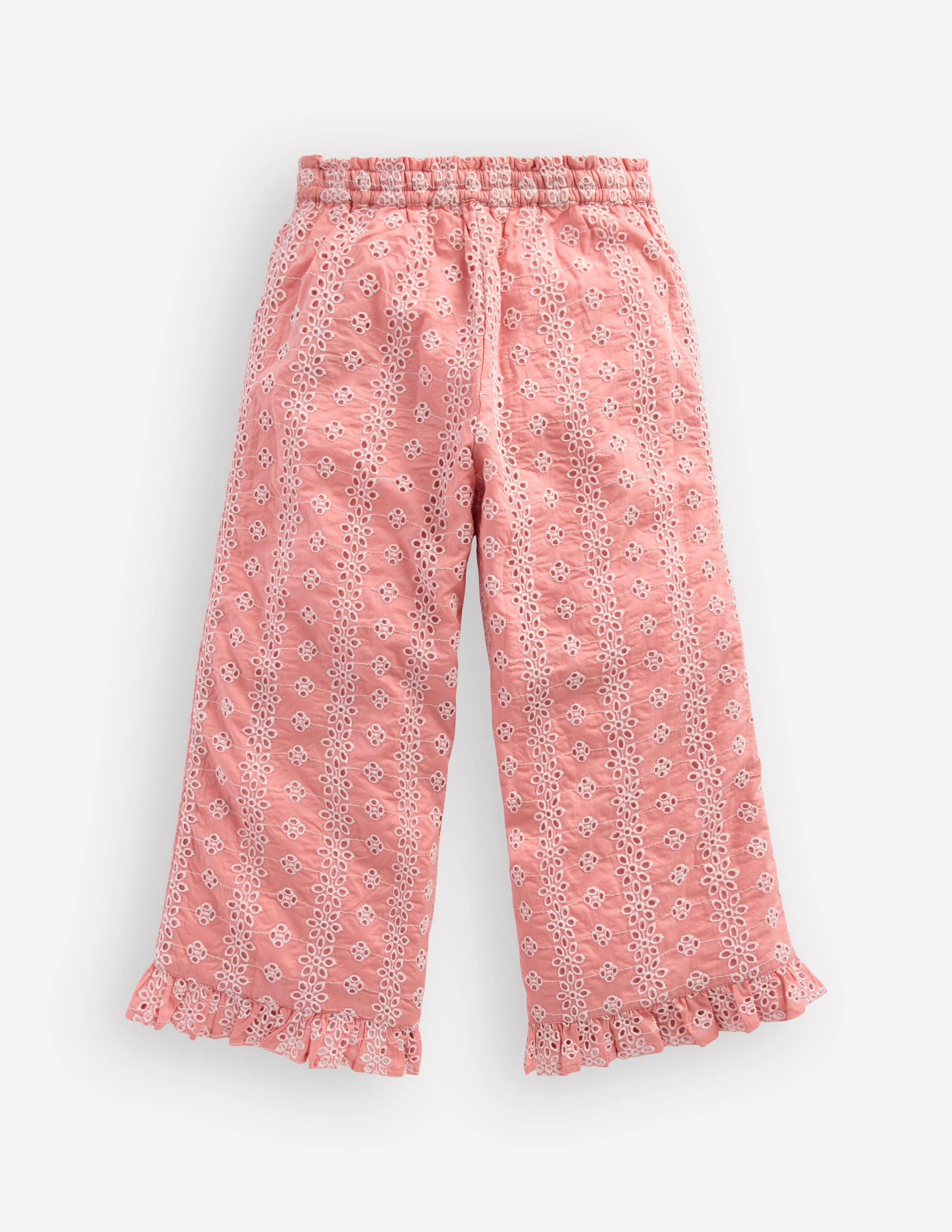 Frill Hem Pants-Pink Broderie - Image 2