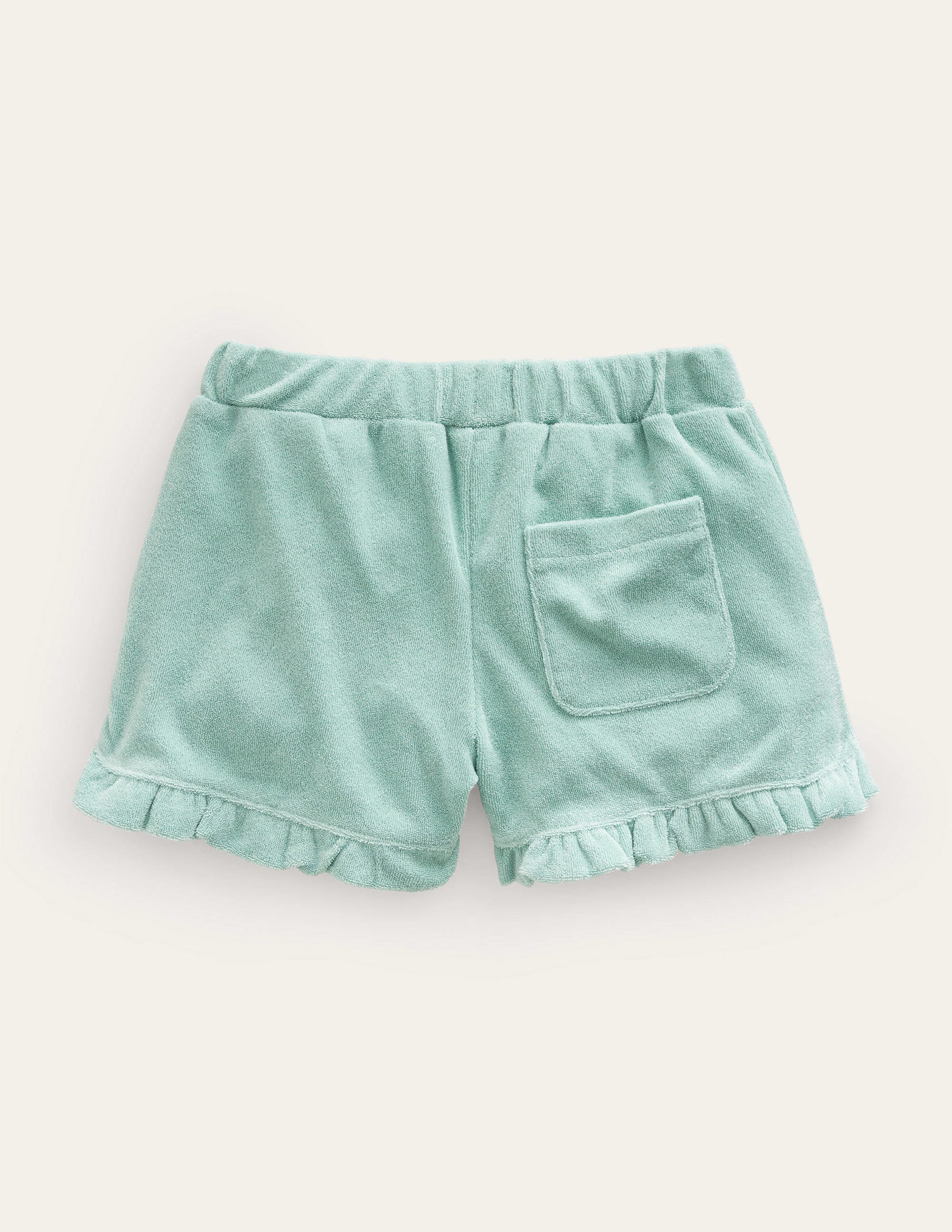 Frill Hem Towelling Short-Hot Spring Blue - Image 2