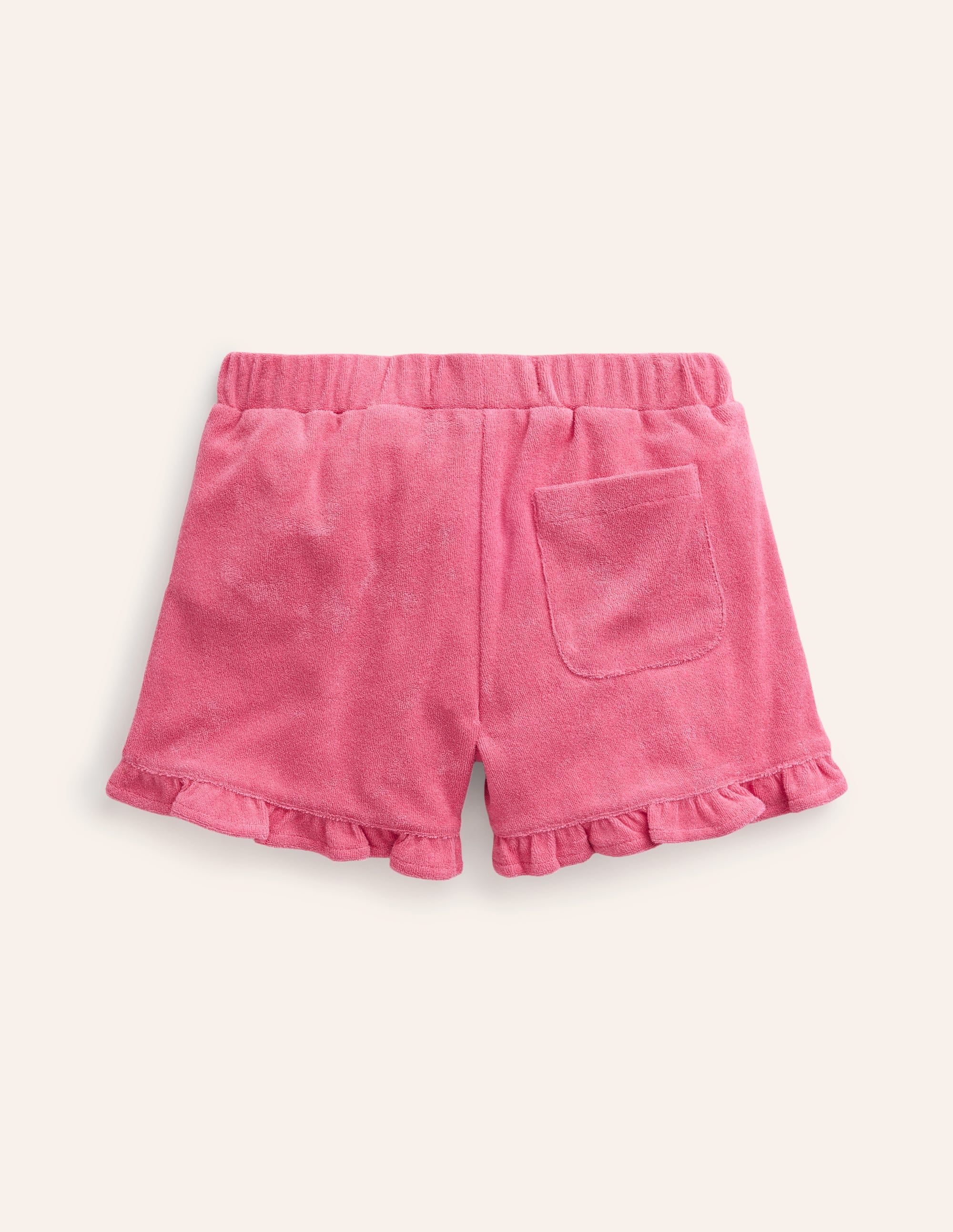 Frill Hem Towelling Short-Rose Pink - Image 2