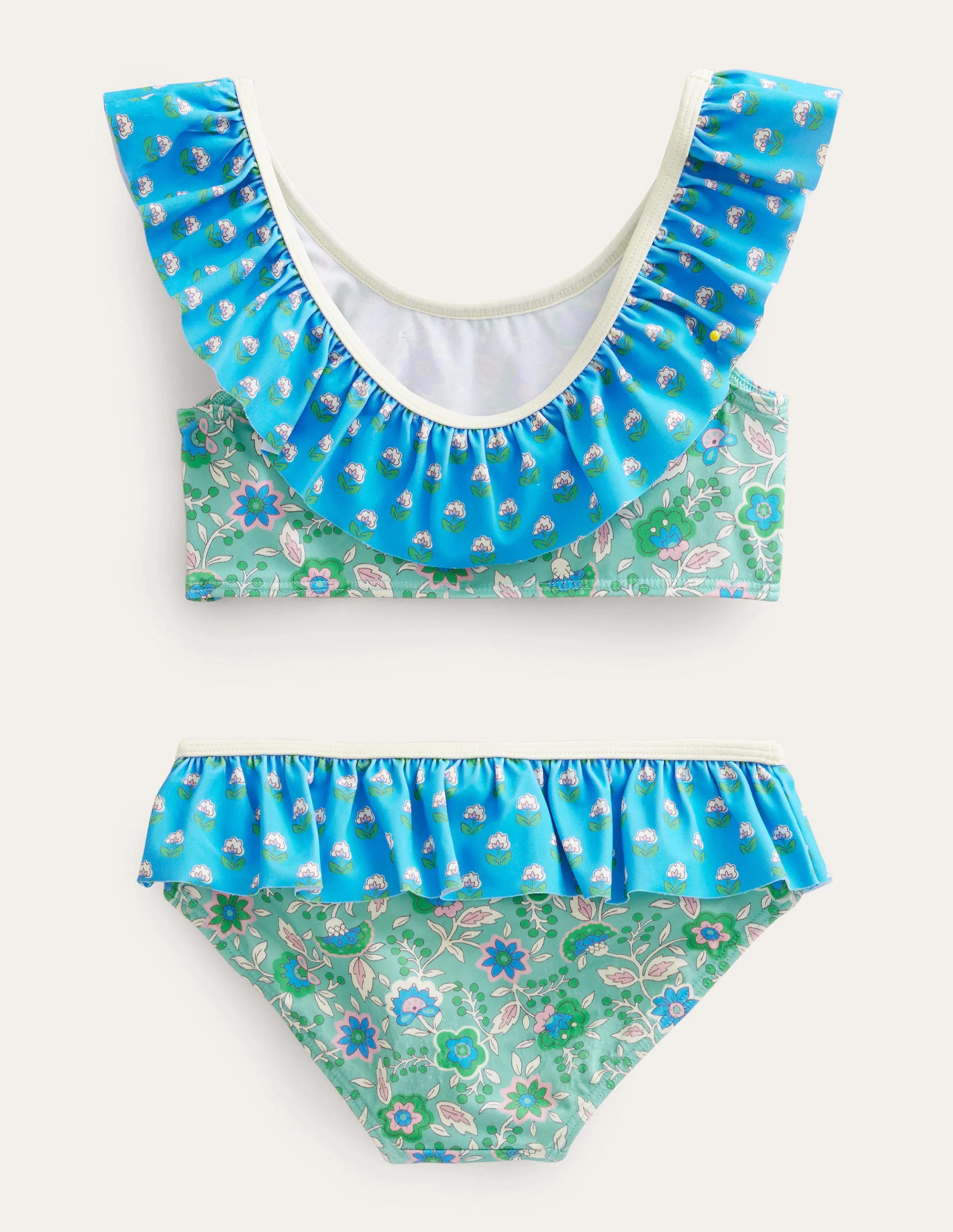 Frilly Bikini-Aqua Sea Floral Vine - Image 2