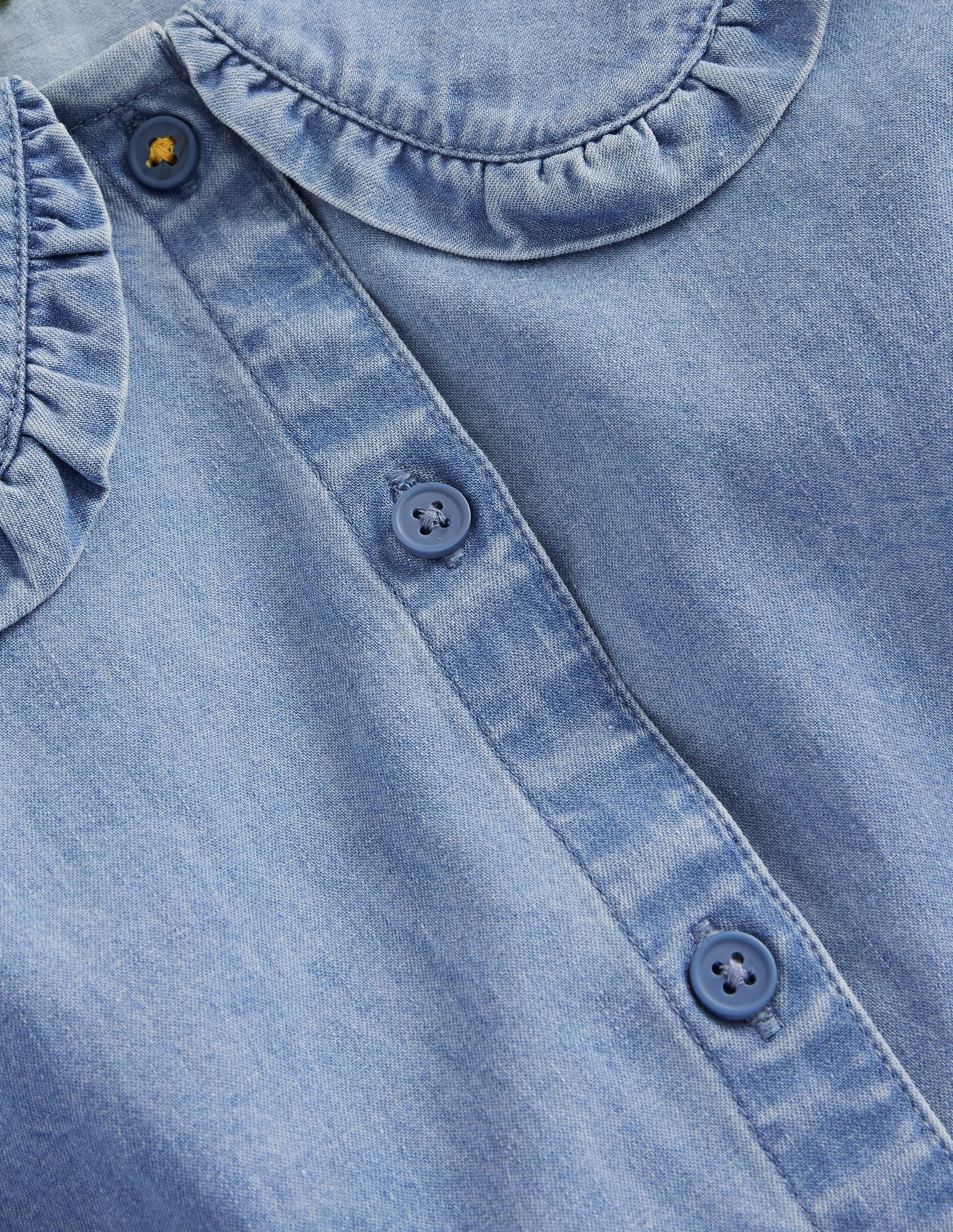 Frilly Collared Blouse-Chambray - Image 3