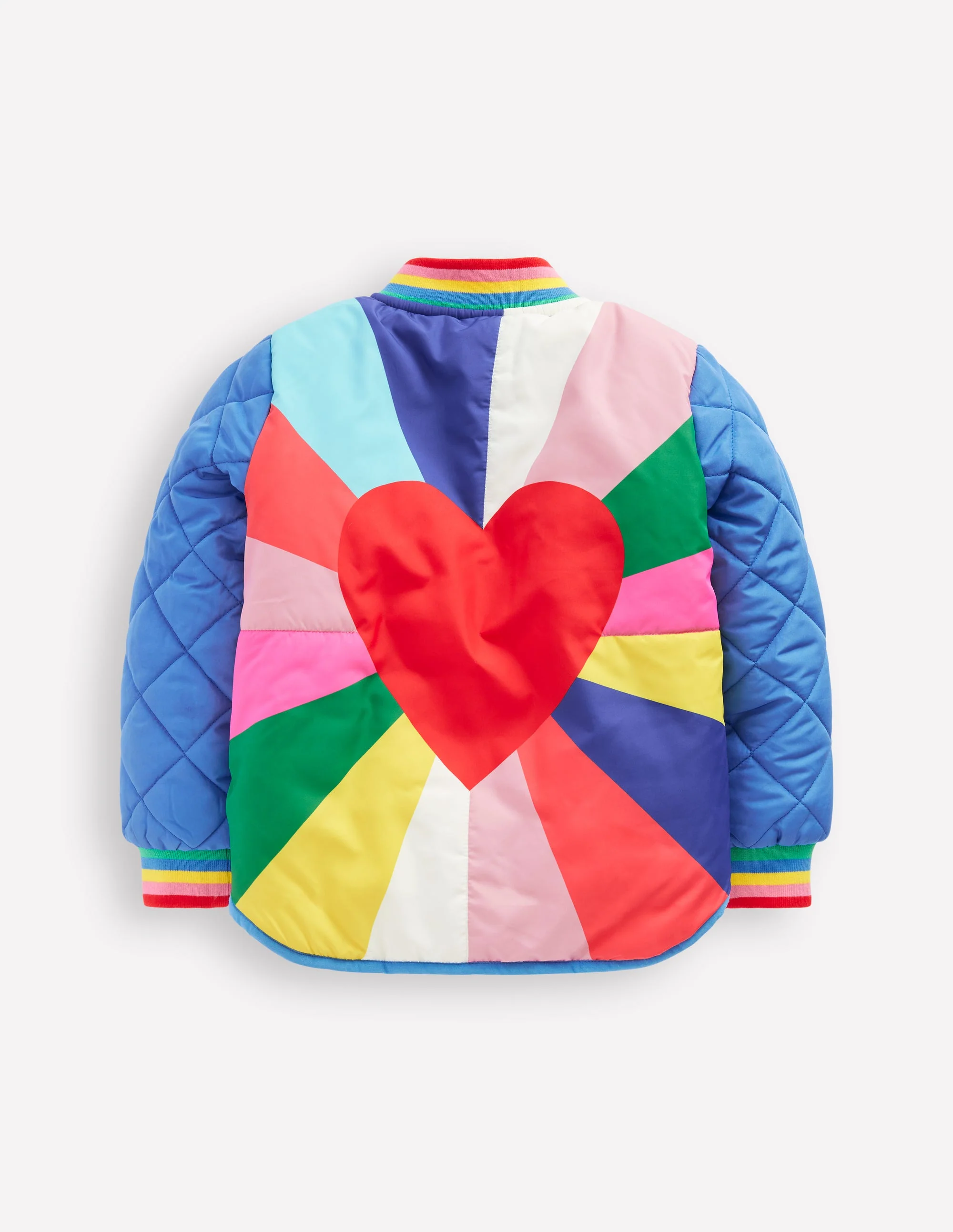 Fun Borg Lined Bomber-Peacock Plume Blue Heartburst - Image 2