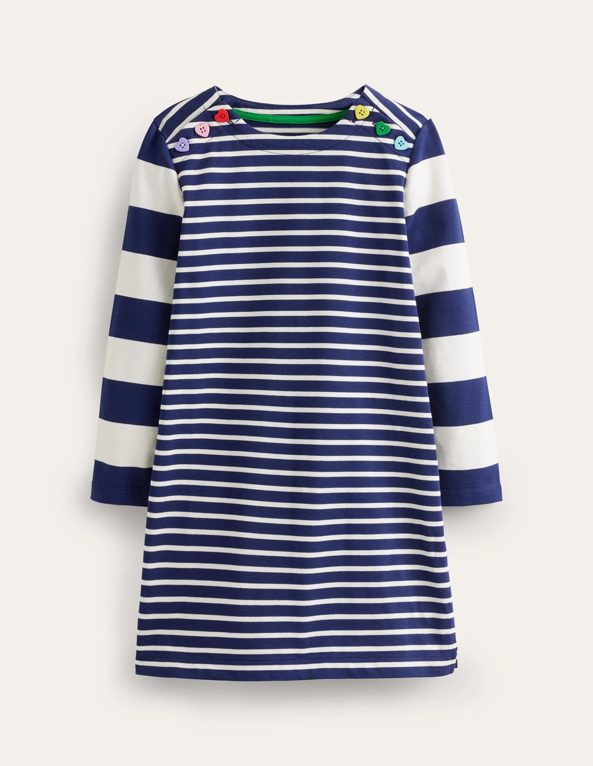 Fun Breton Dress-Sapphire Blue/Ivory