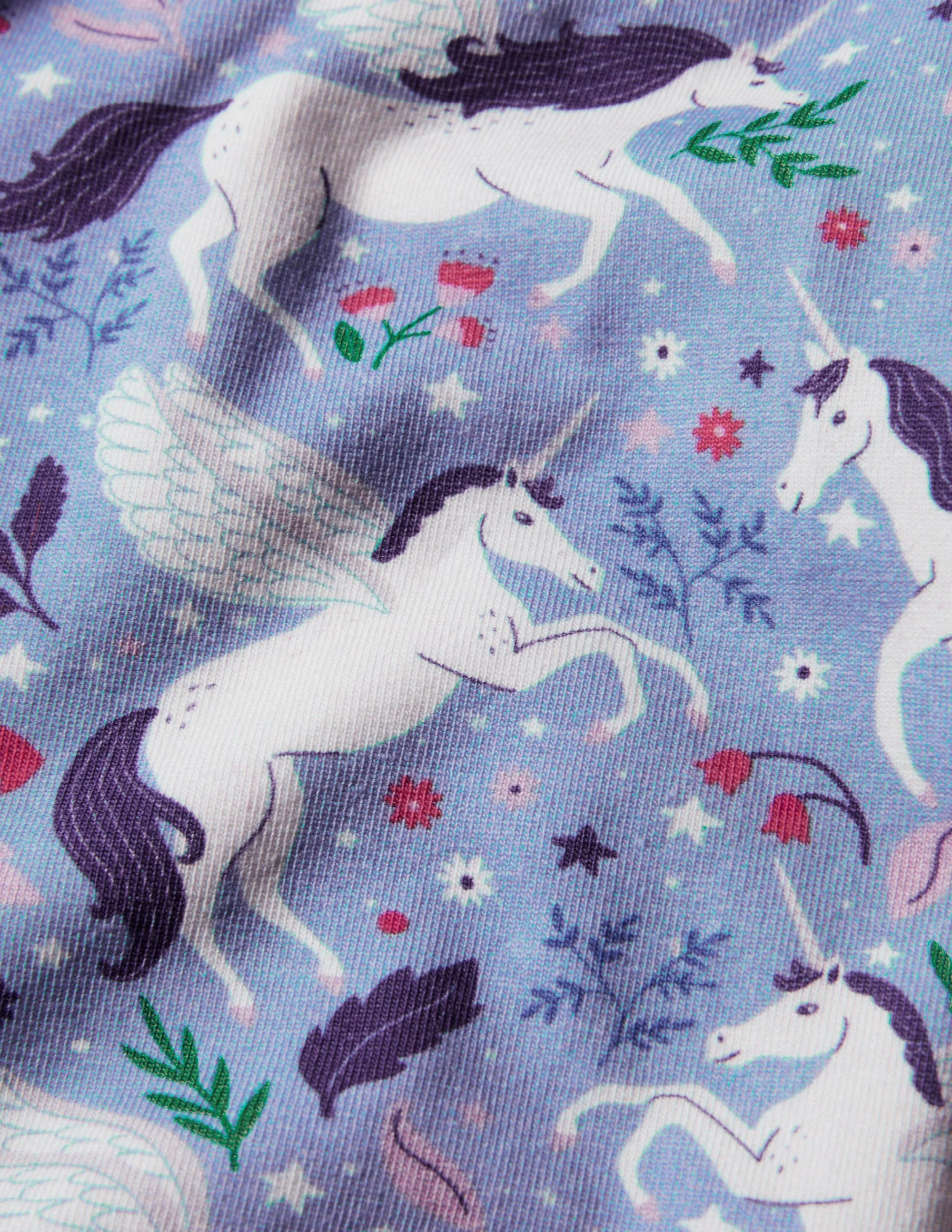 Fun Cosy Leggings-Dusty Blue Magical Unicorns - Image 3