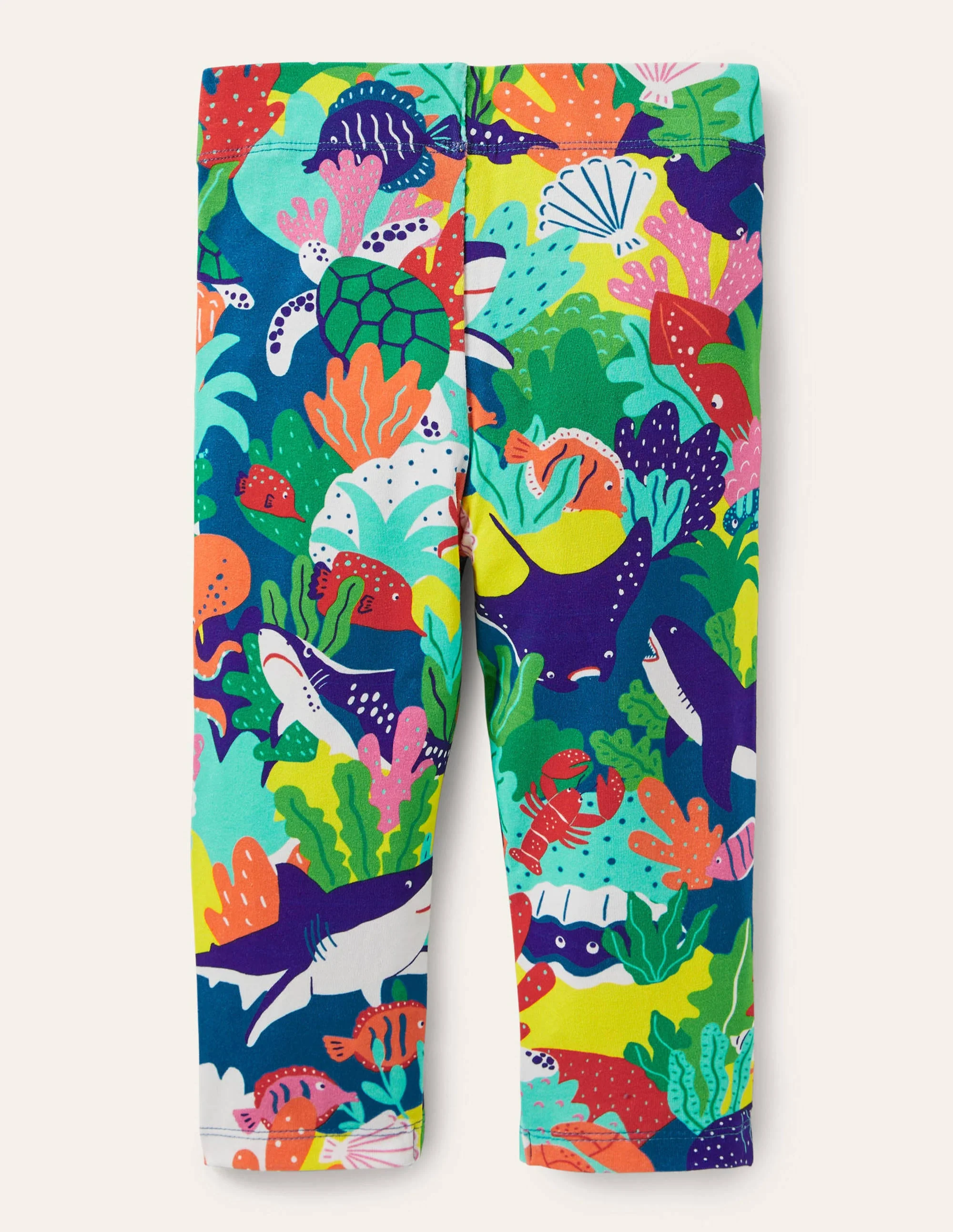 Fun Cropped Leggings-Multi Rainbow Reef - Image 2
