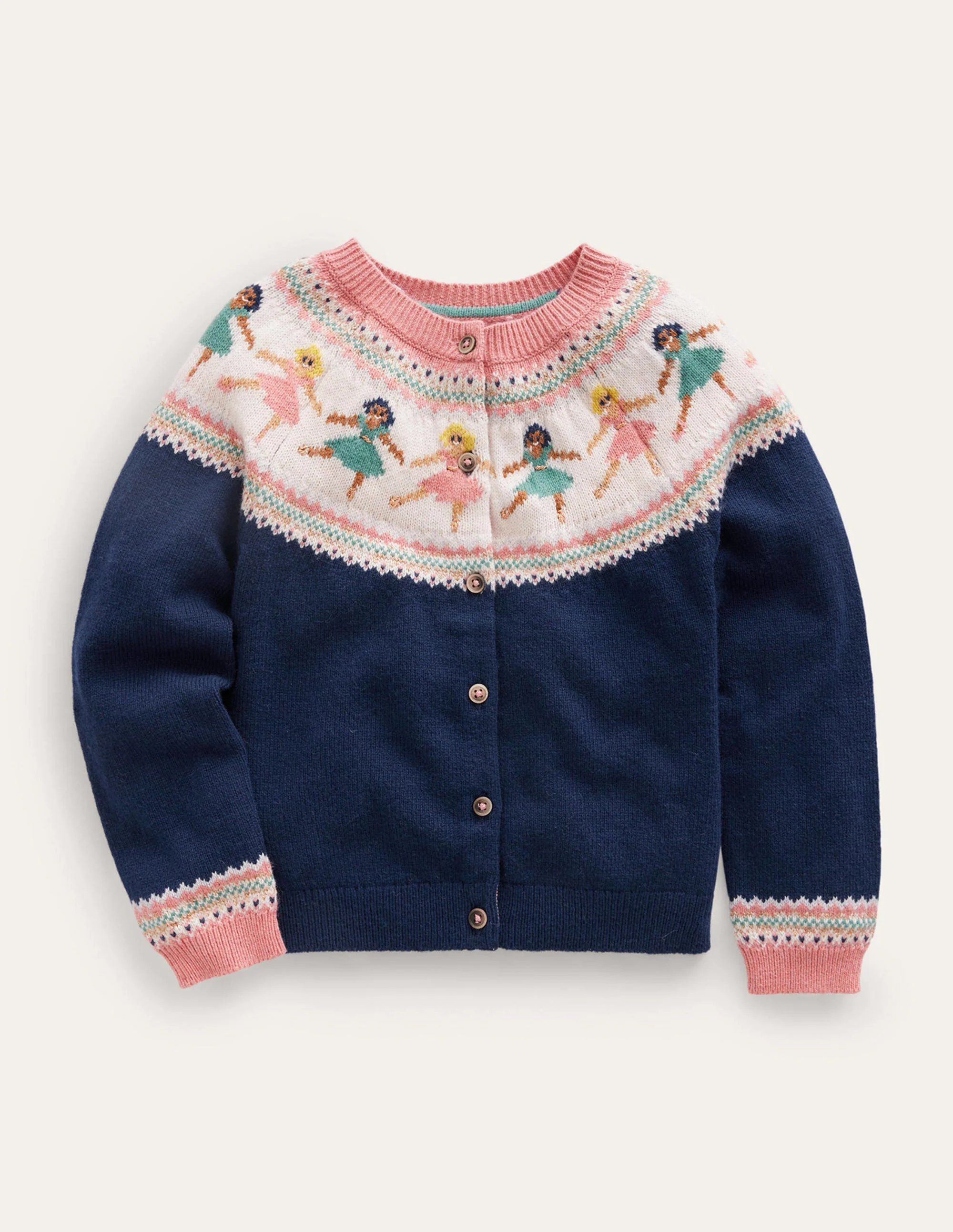 Fun Fair Isle Cardigan-French Navy Ballerinas