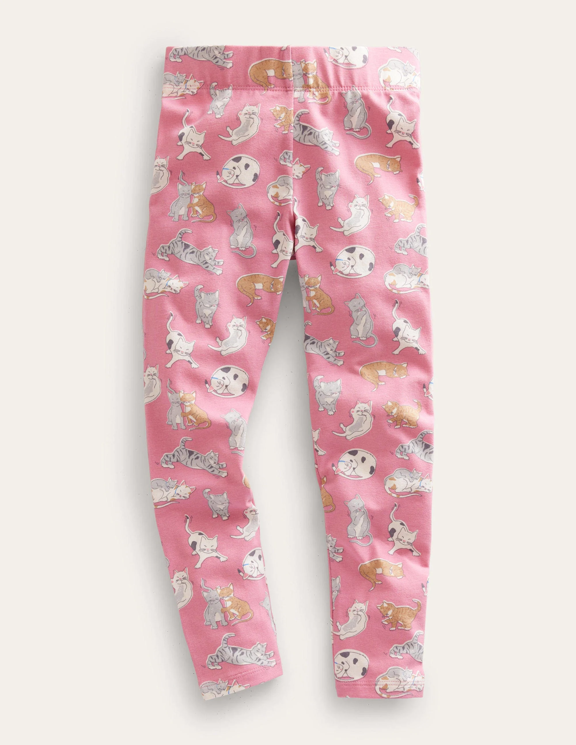 Fun Leggings-Bright Petal Pink Cats