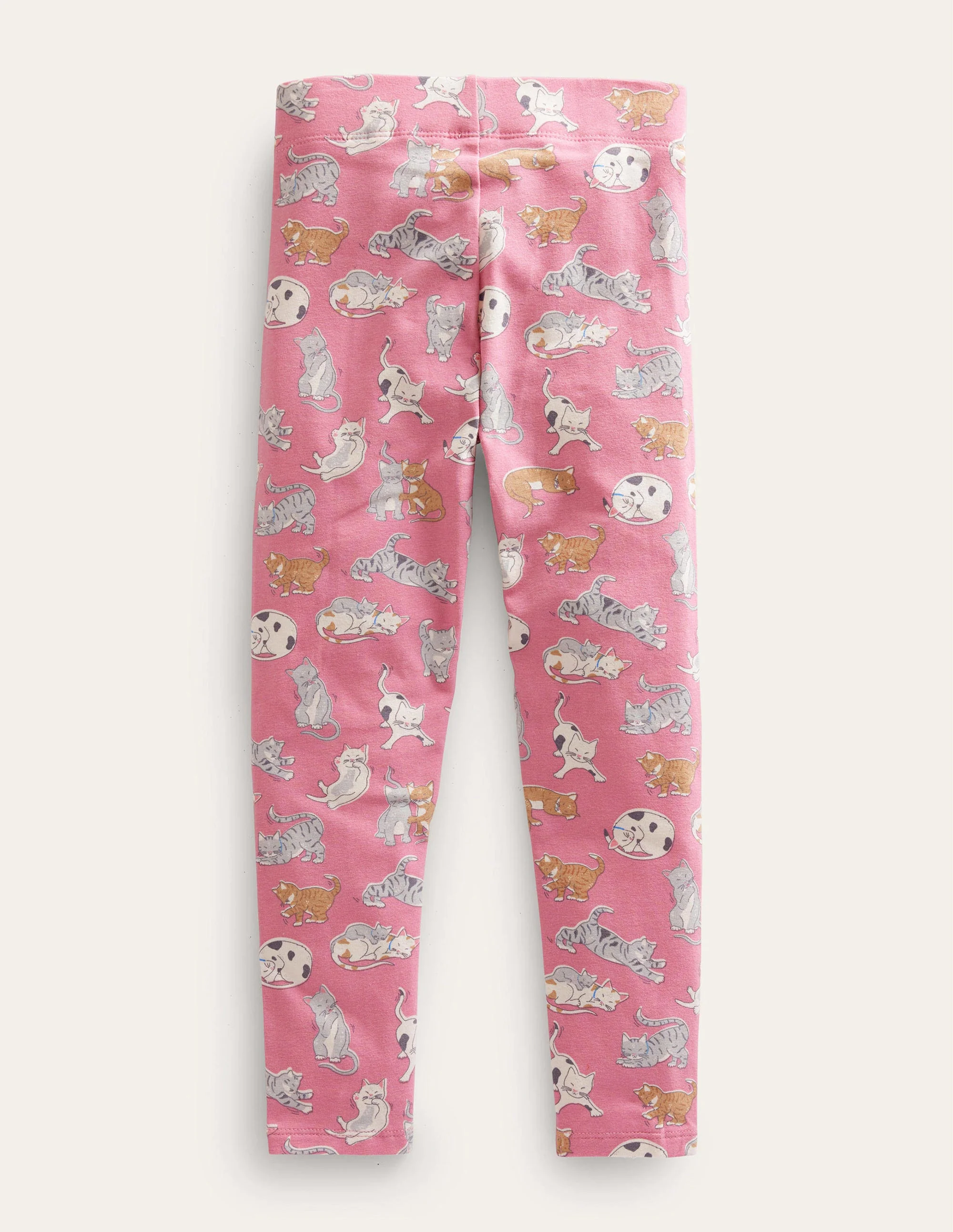 Fun Leggings-Bright Petal Pink Cats - Image 2