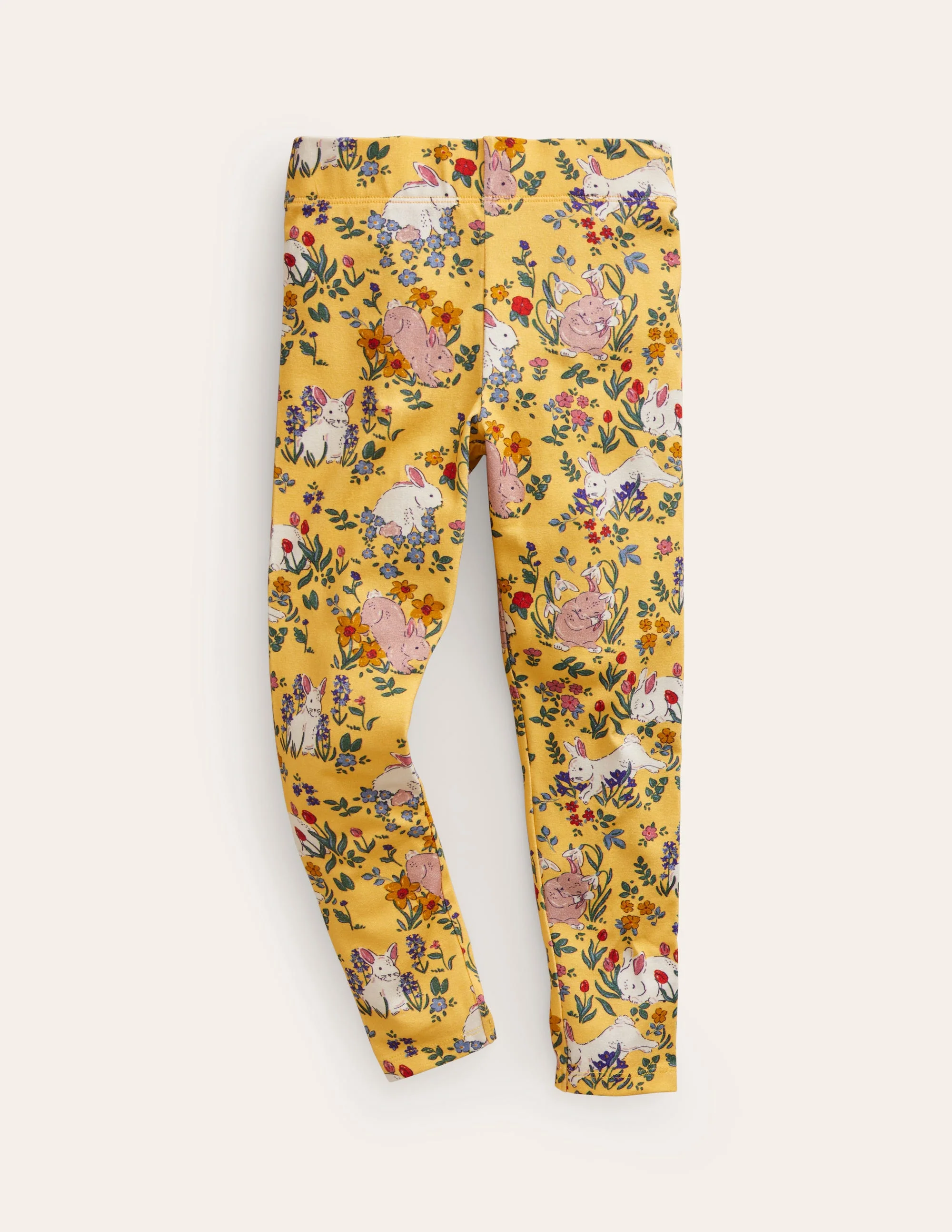 Fun Leggings-Spring Yellow Bunny