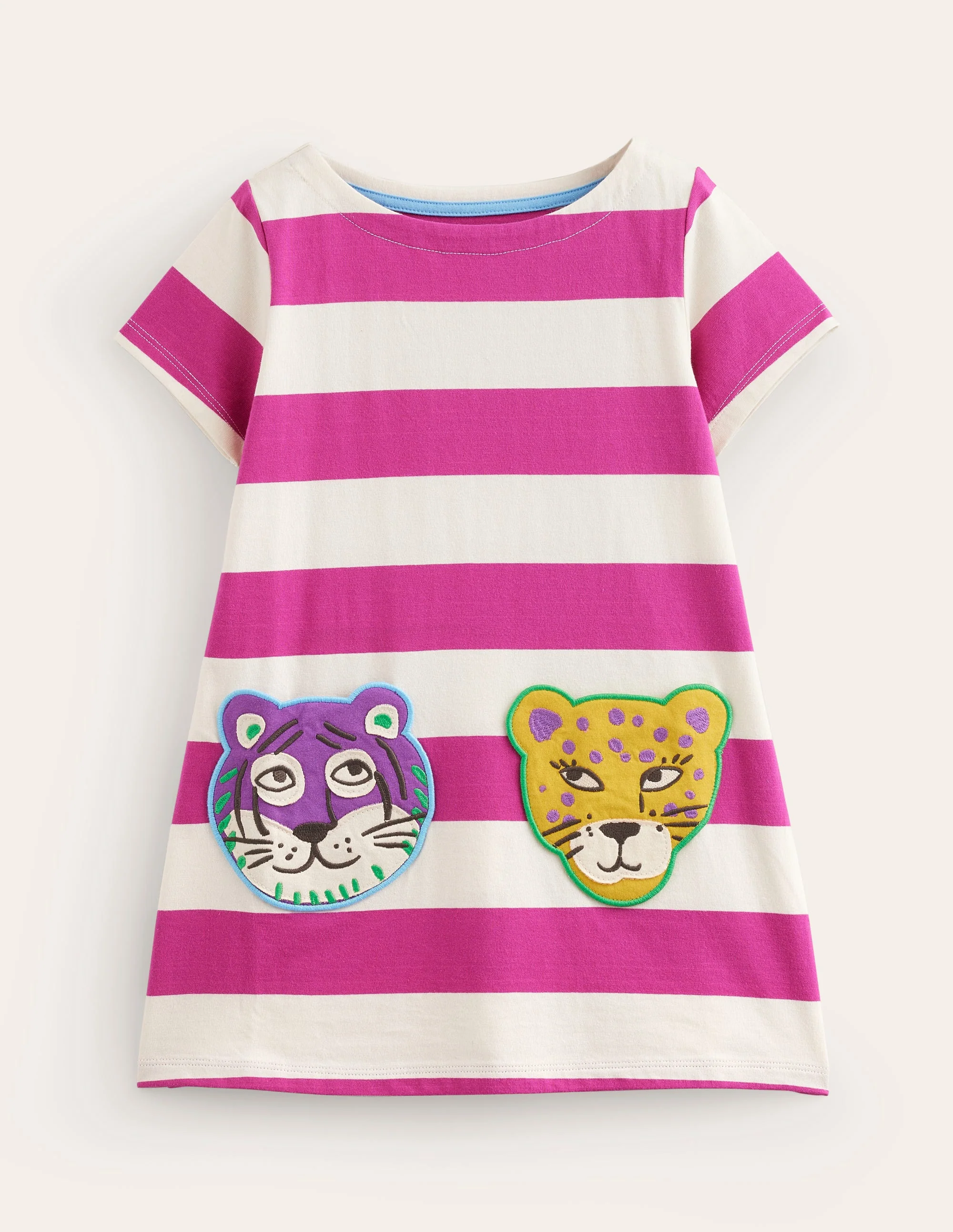 Fun Pocket Appliqué Tunic-Stripe Safari Animal