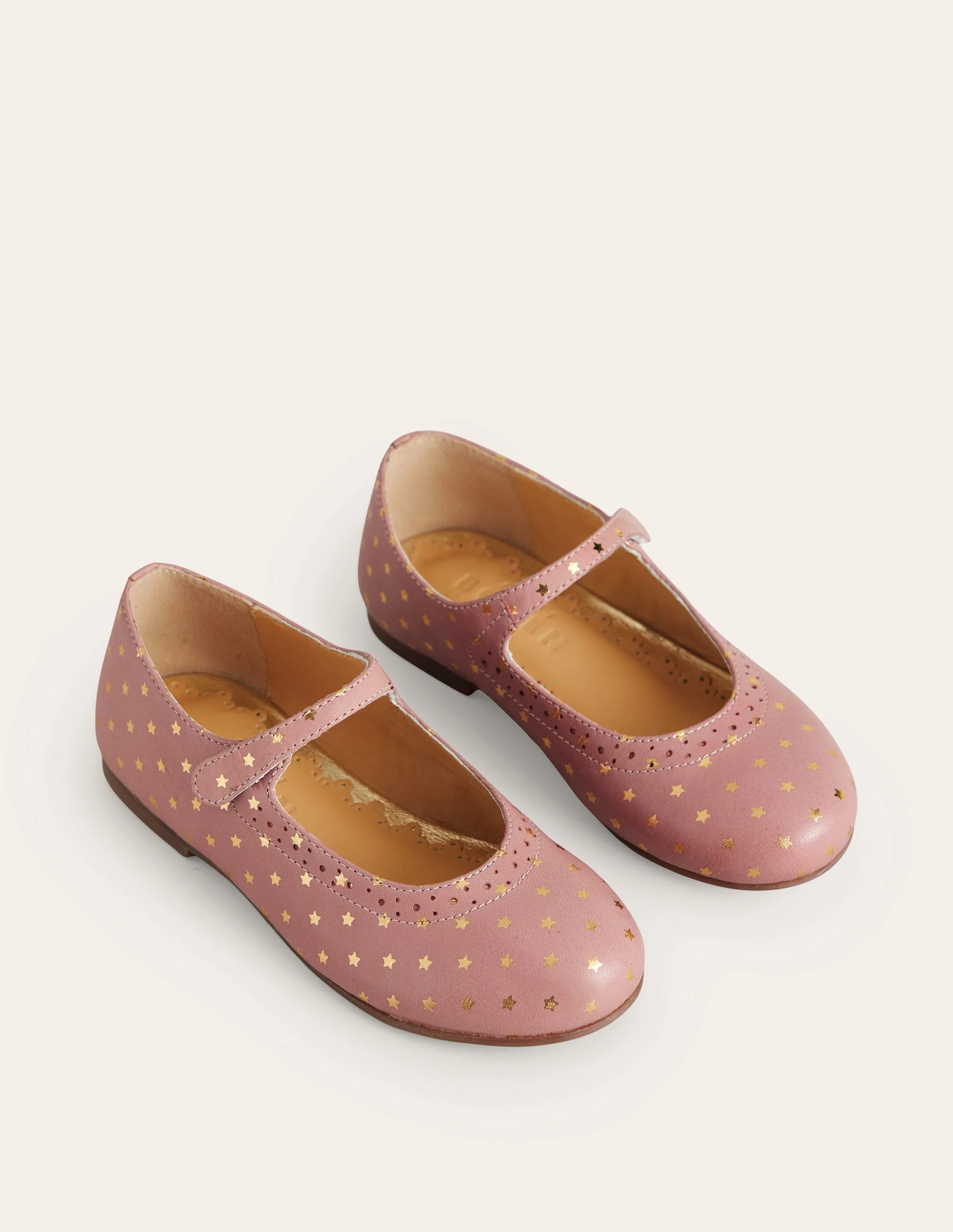 Gold Foil Star Mary Janes-Ballet Pink - Image 2