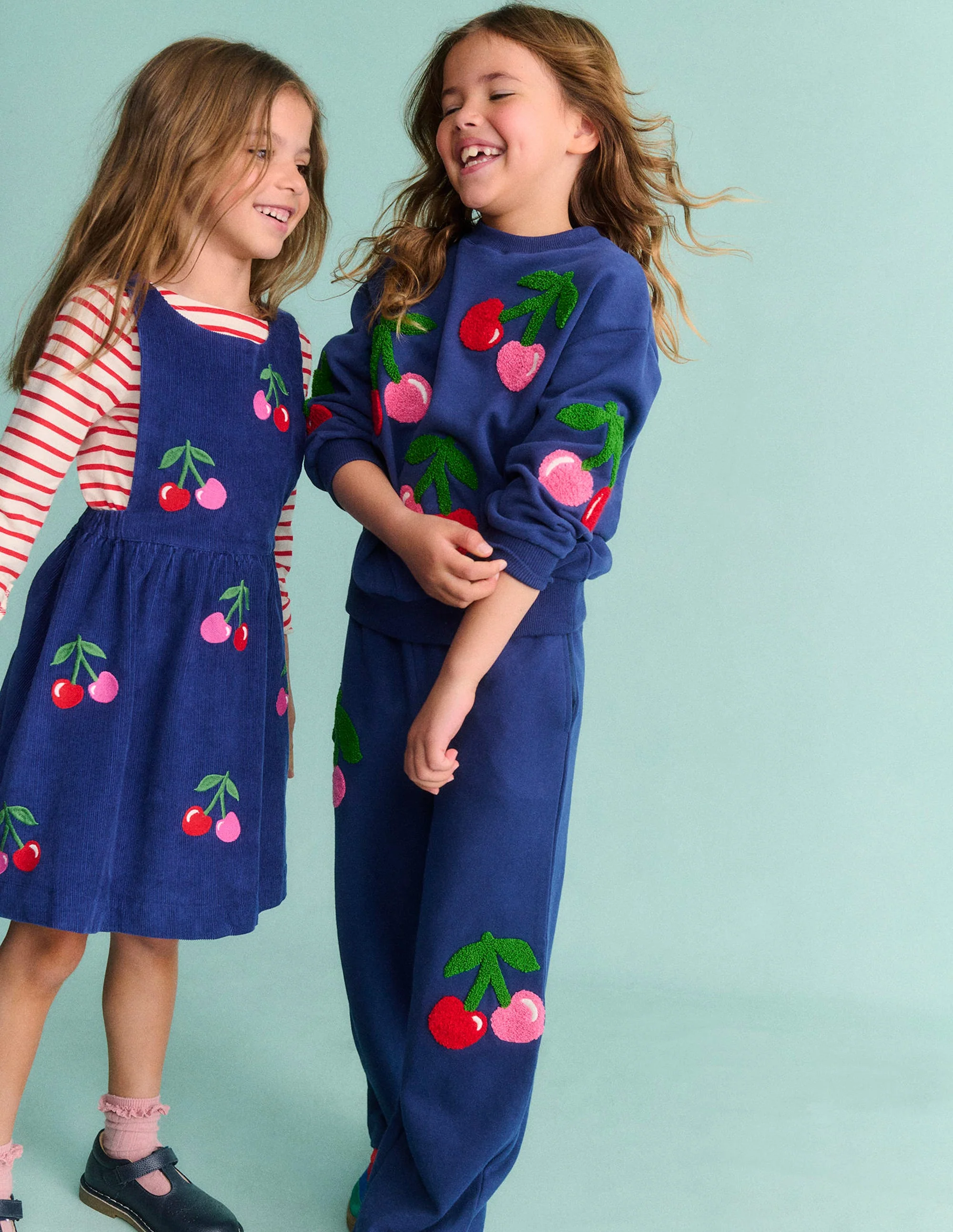 Graphic Boucle Sweatshirt-Starboard Blue Cherries - Image 5