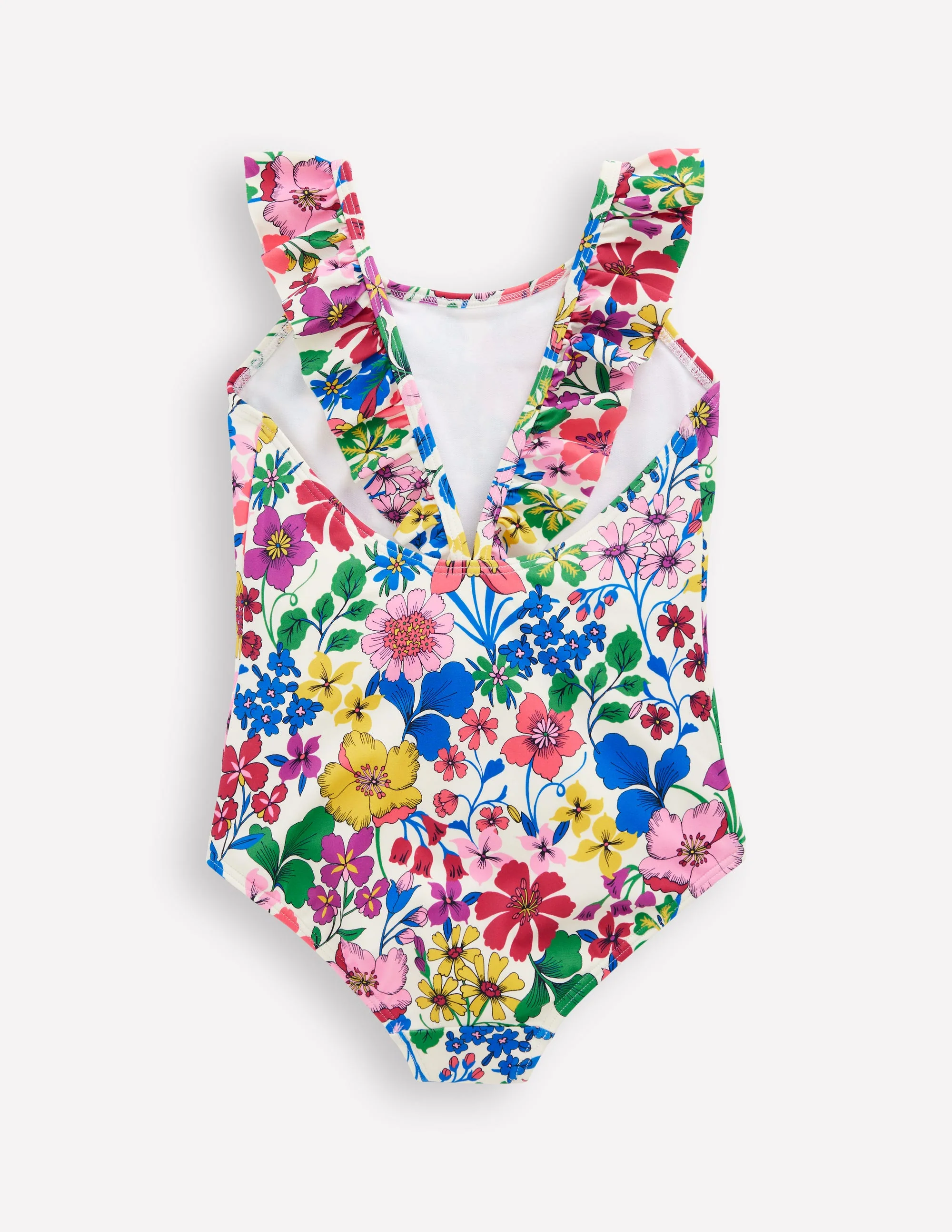 Hallie Frill Strap Swimsuit-Multi Rainbow Floral - Image 2
