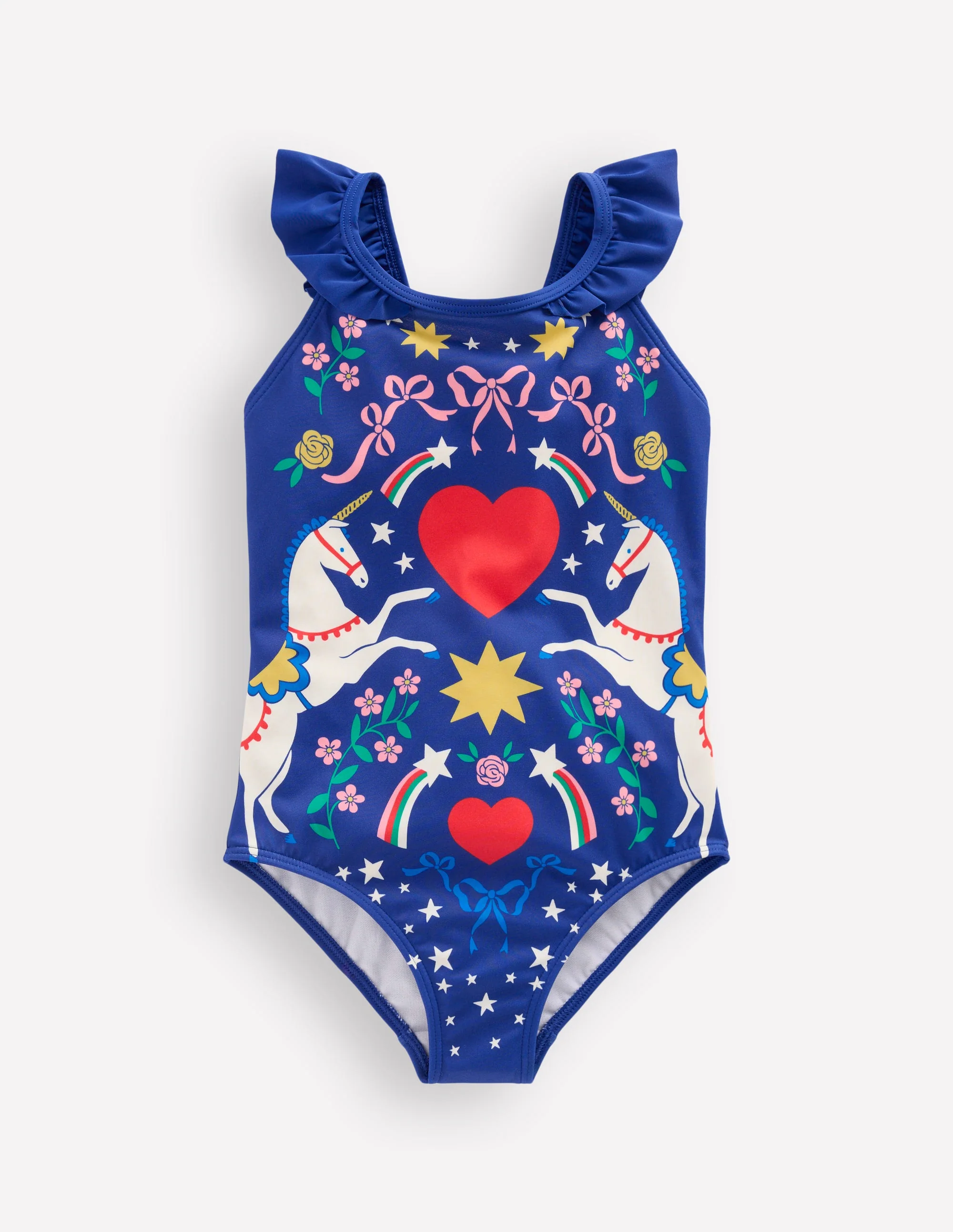 Hallie Frill Strap Swimsuit-Sapphire Blue Unicorn