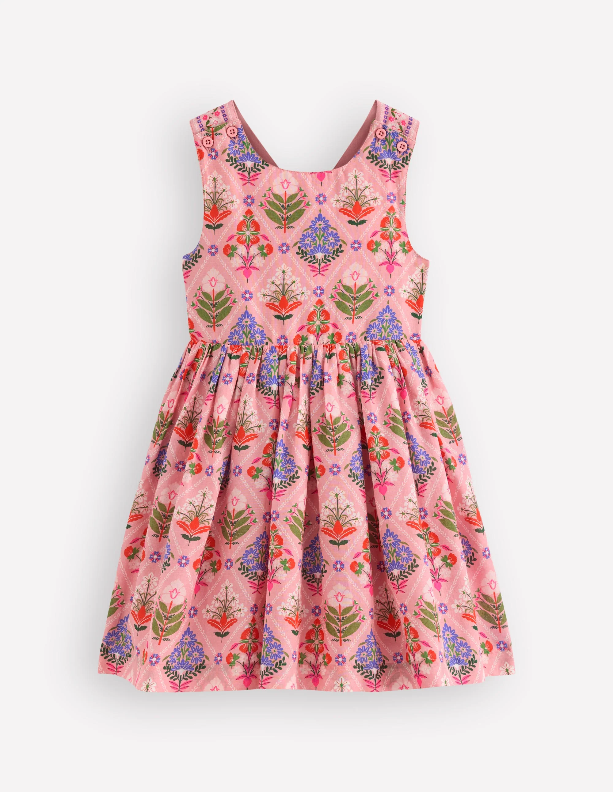 Harper Cross-Back Dress-Multi Diamond Floral