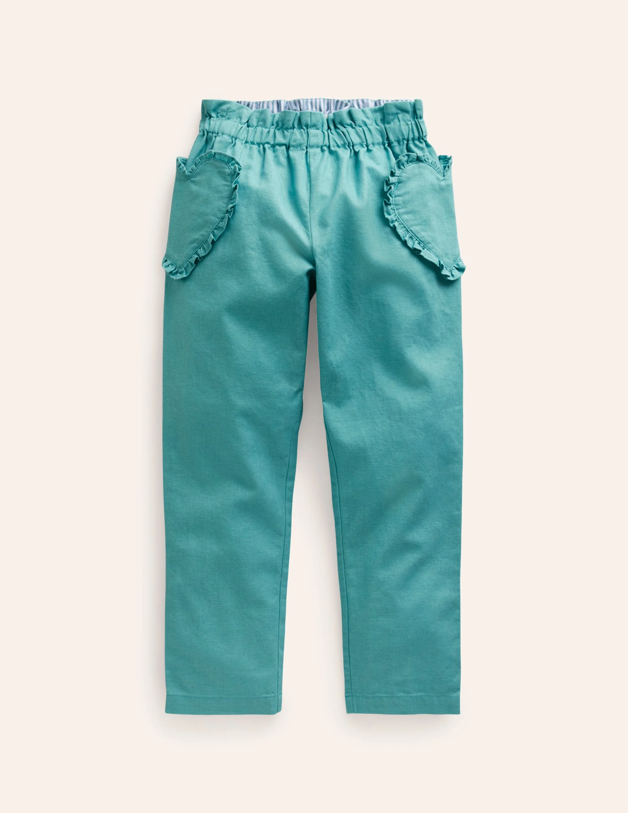 Heart Pocket Pull On Pants-Corsica Blue