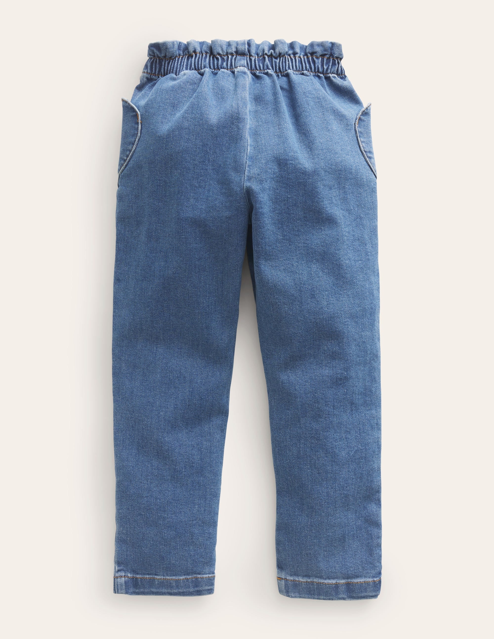 Heart Pocket Pull On Pants-Mid Vintage Denim - Image 2