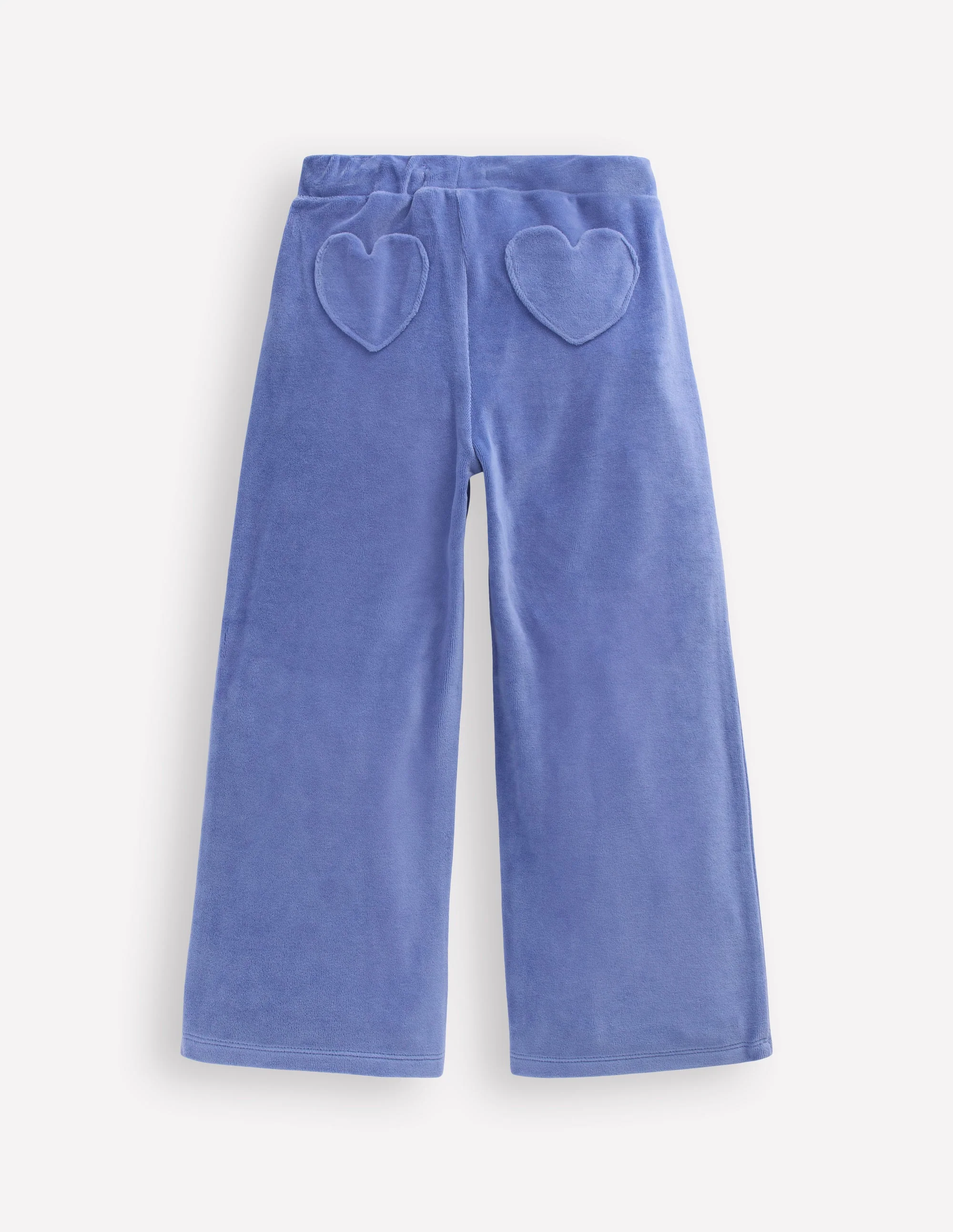 Heart Pocket Velour Sweatpants-Soft Blue - Image 2