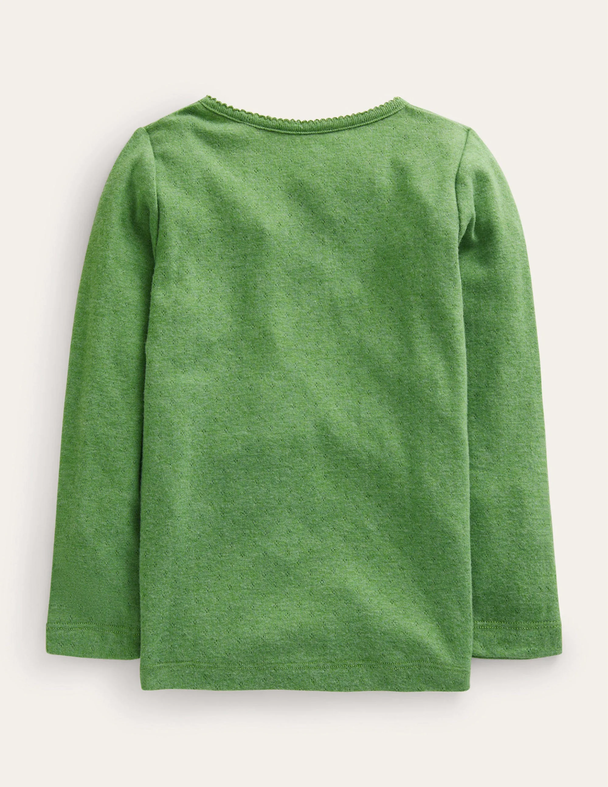 Henley Pointelle Top-English Ivy Green - Image 2