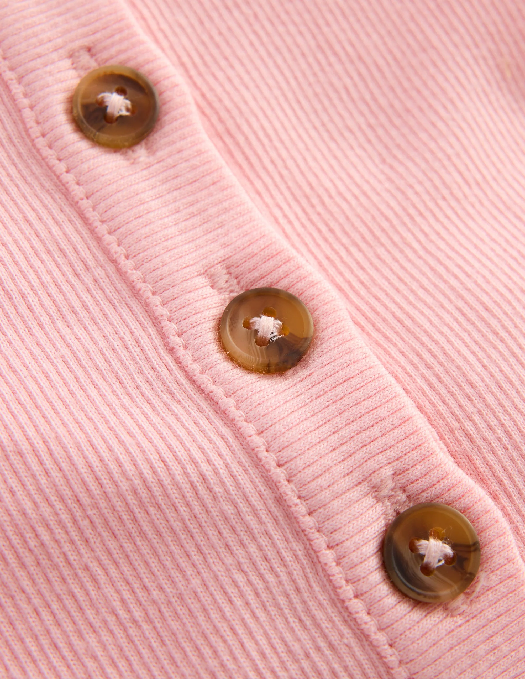 Henley Ribbed Tank-Chalk Pink - Image 3