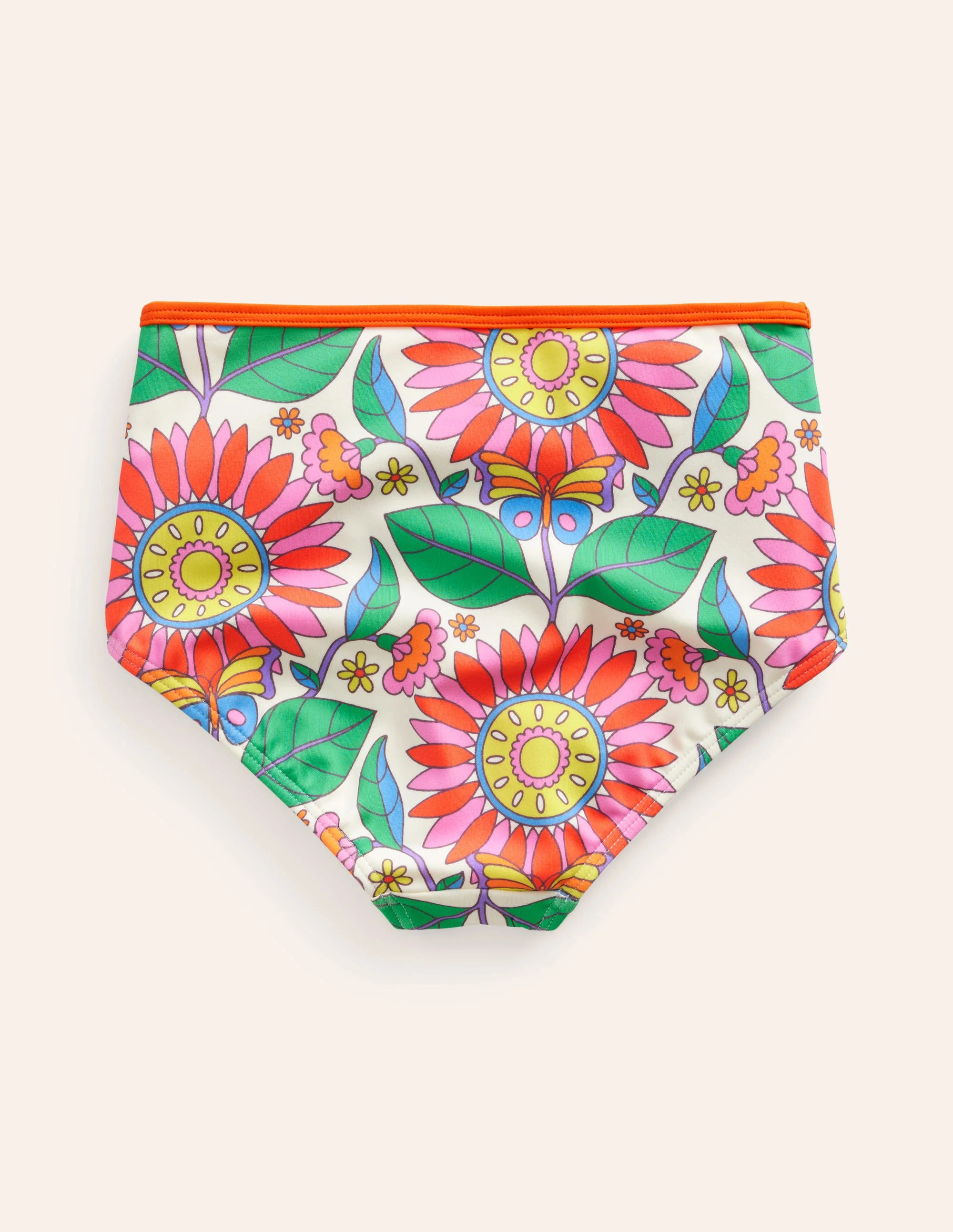 High Waisted Bikini Bottoms-Multi Daisy Vine - Image 2