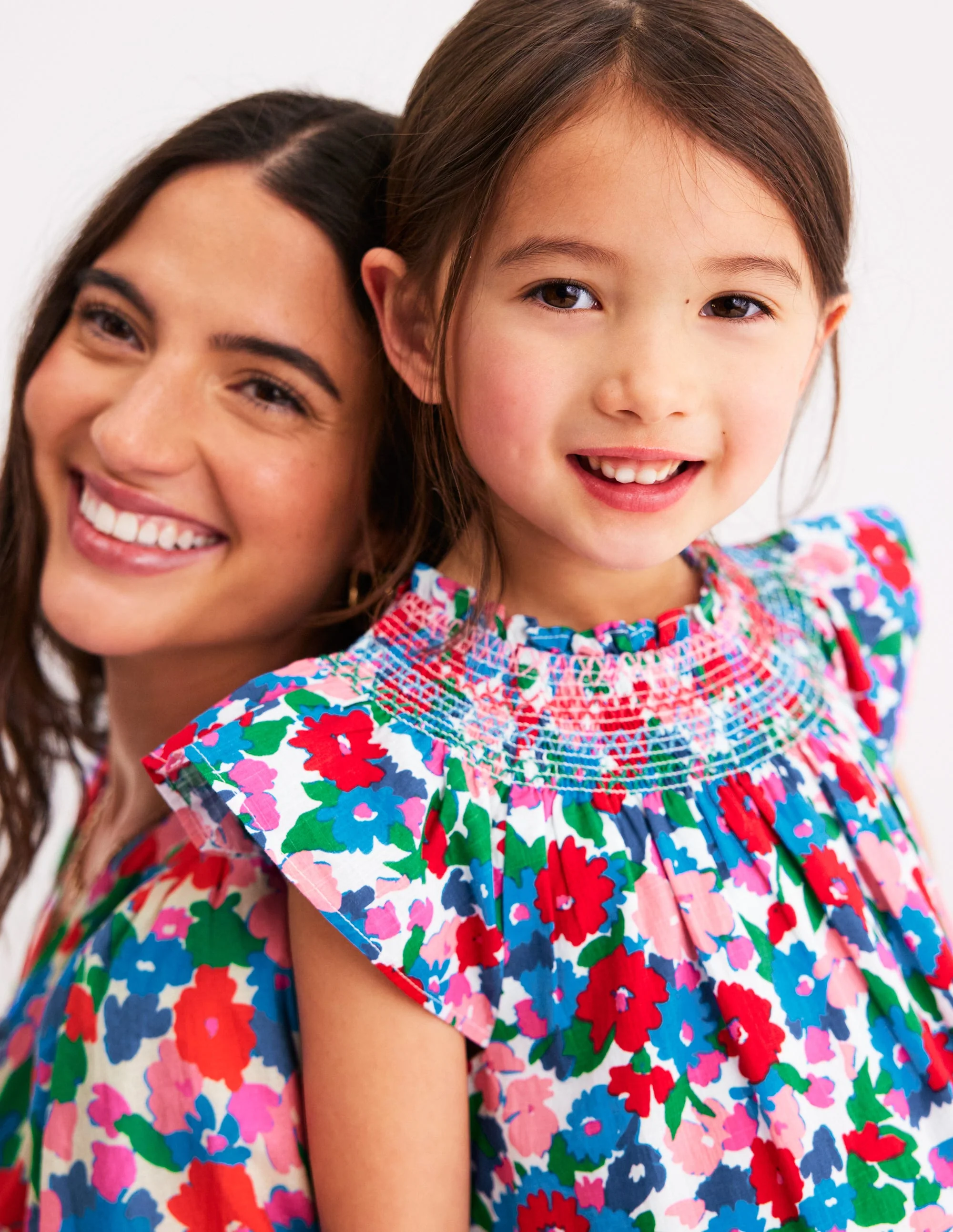 Holiday Smocked Dress-Multi Floral - Image 7