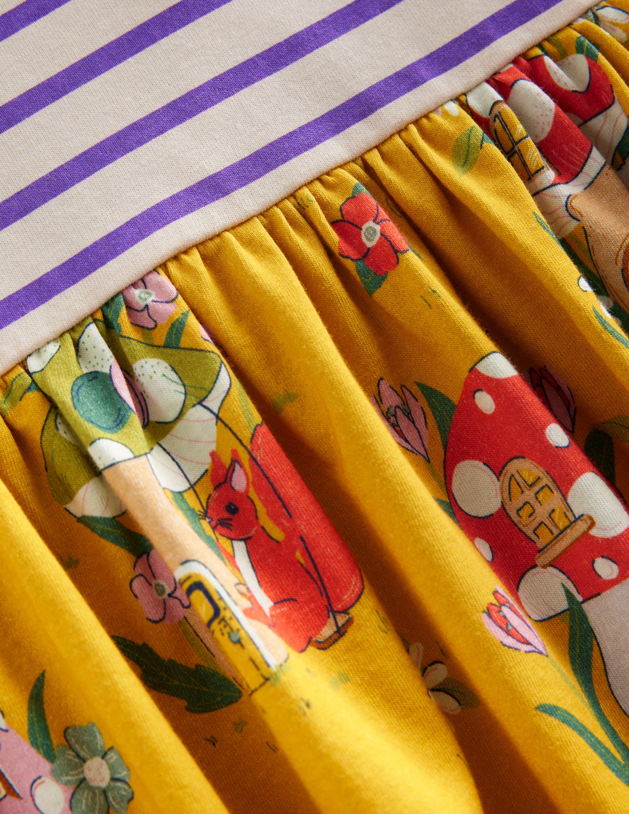 Hotchpotch Jersey Dress-Honeycomb Toadstool Village - Image 3