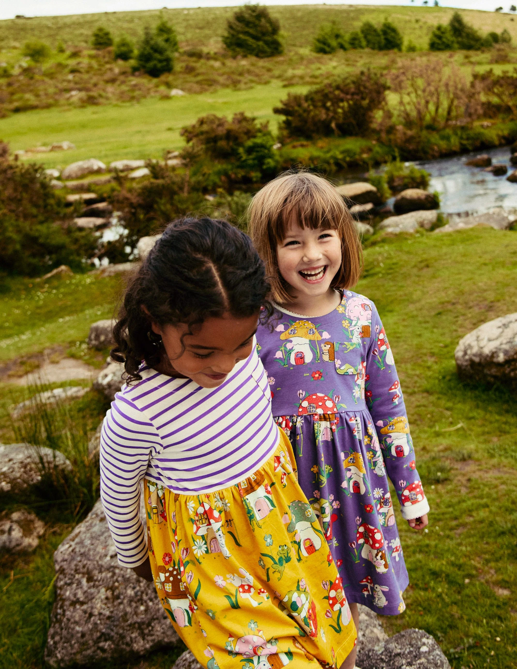 Hotchpotch Jersey Dress-Honeycomb Toadstool Village - Image 4