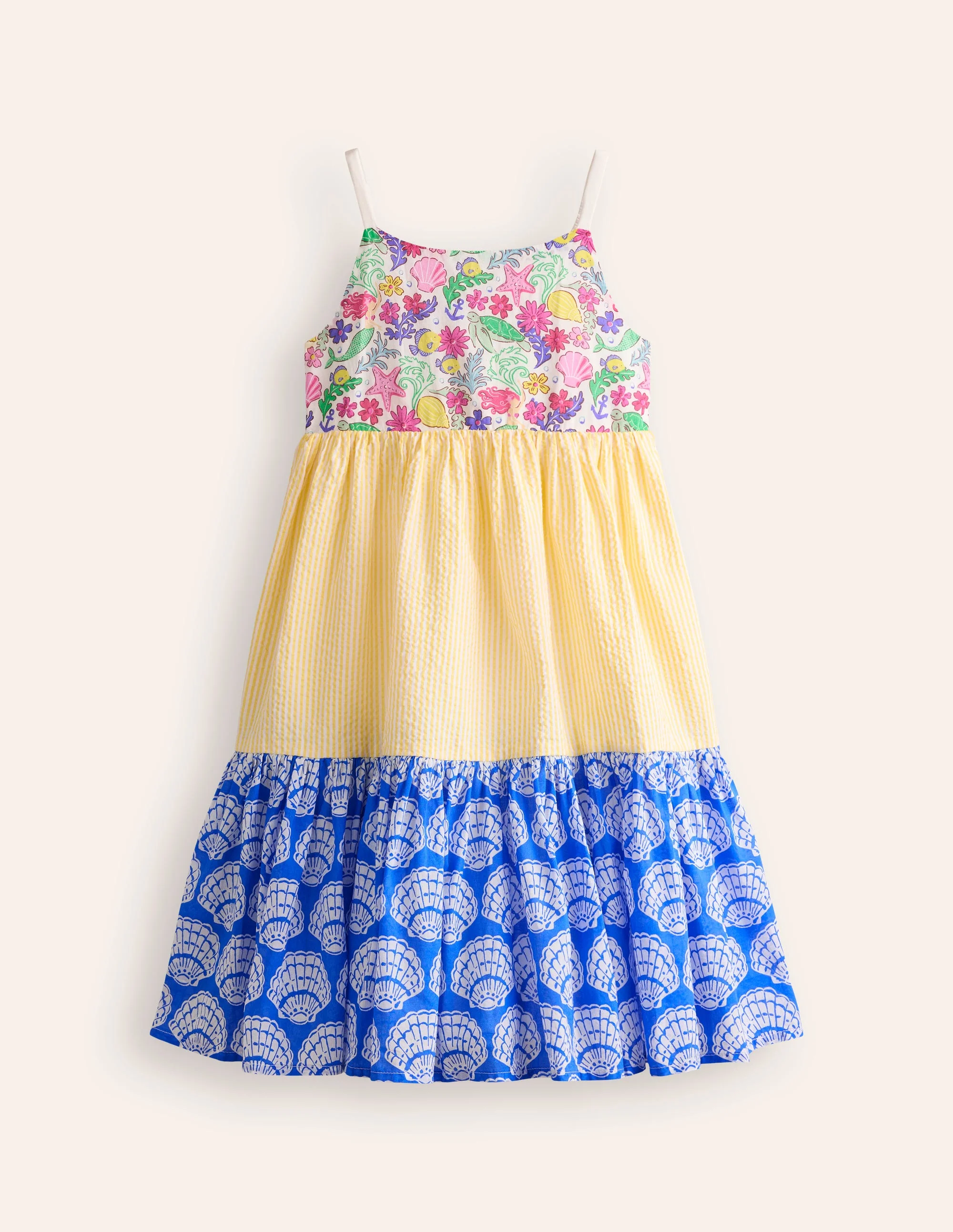 Hotchpotch Tiered Twirly Dress-Blue Seashell Hotchpotch