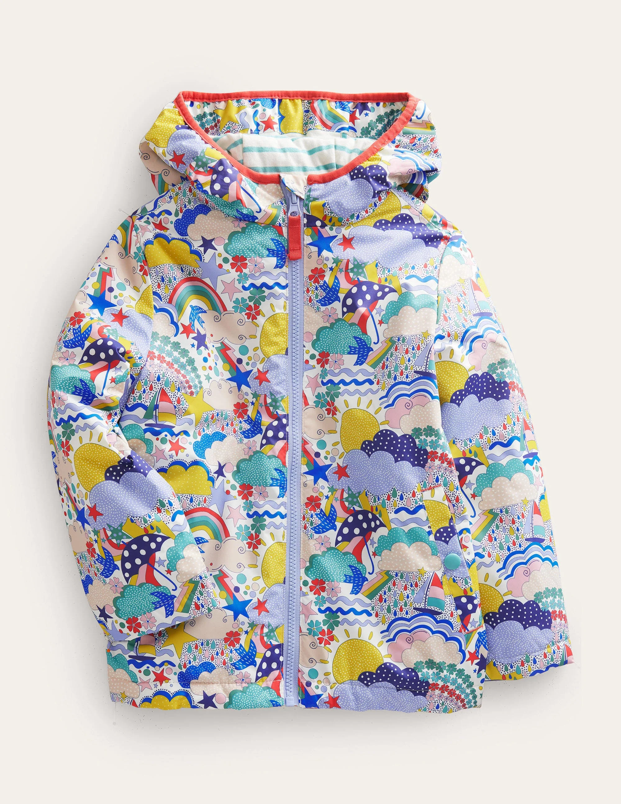 Jersey Lined Anorak-Ivory Multi Weather