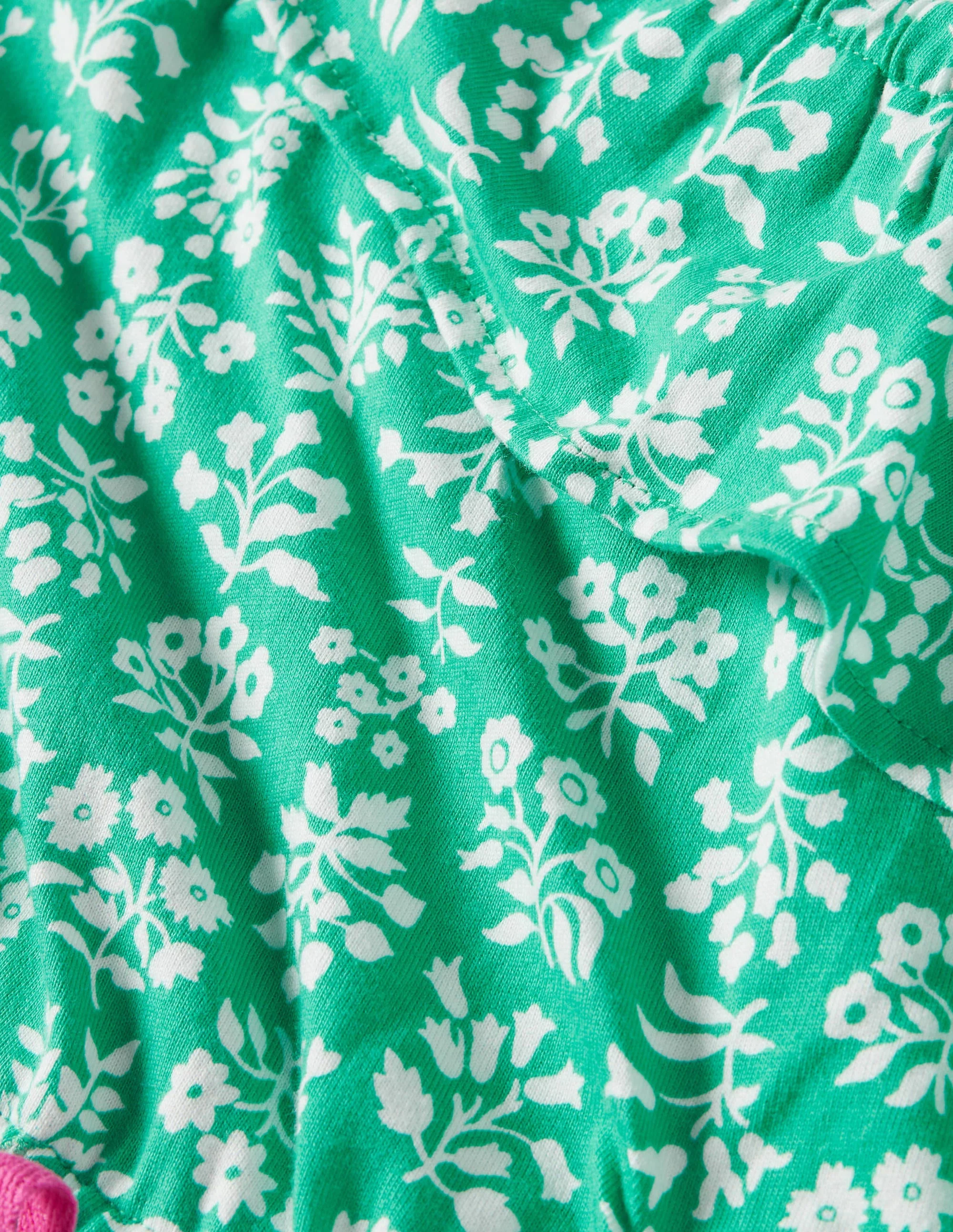 Jersey One Shoulder Romper-Tropical Green Woodblock - Image 3