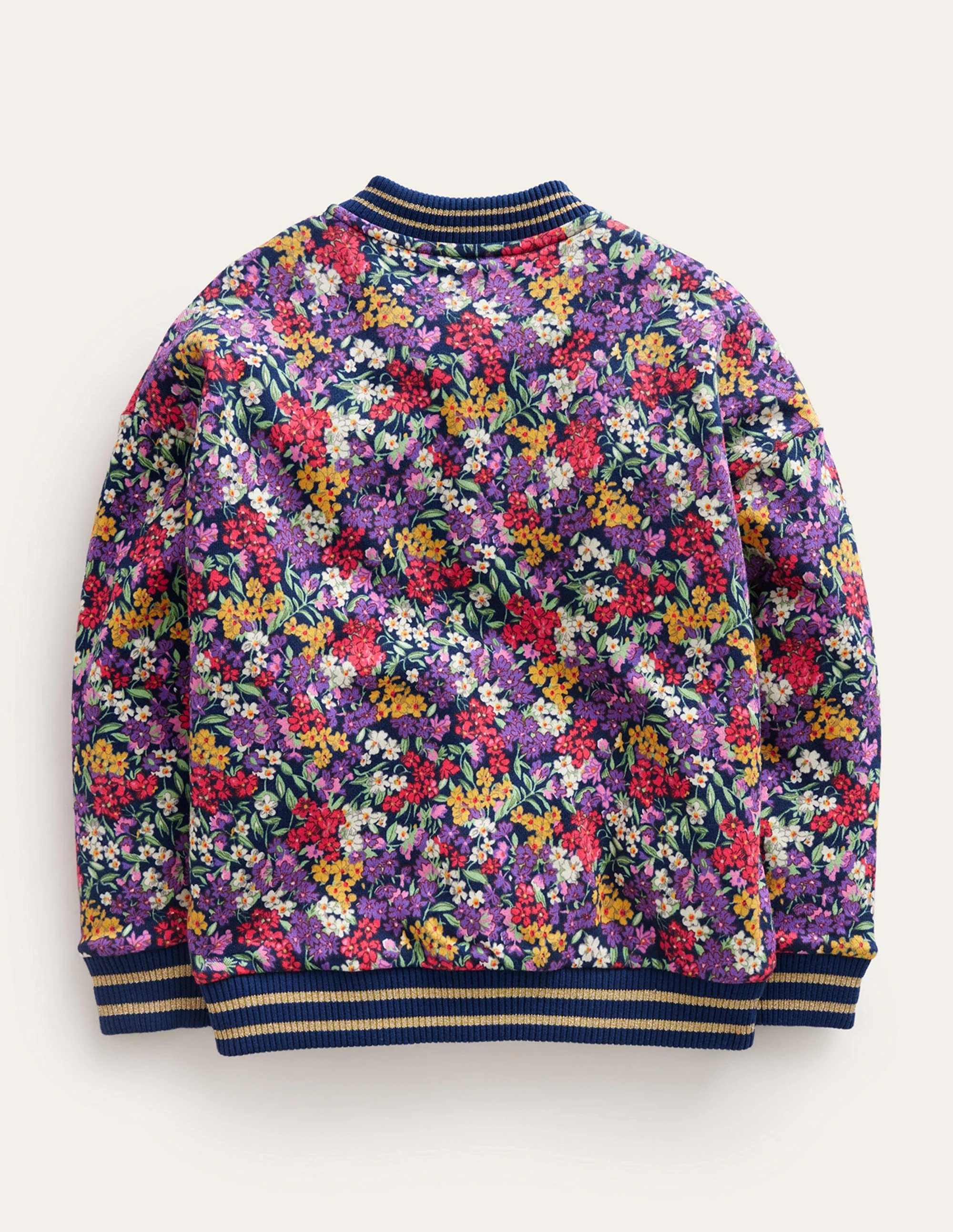 Jersey Printed Bomber-Multi Bloom - Image 2