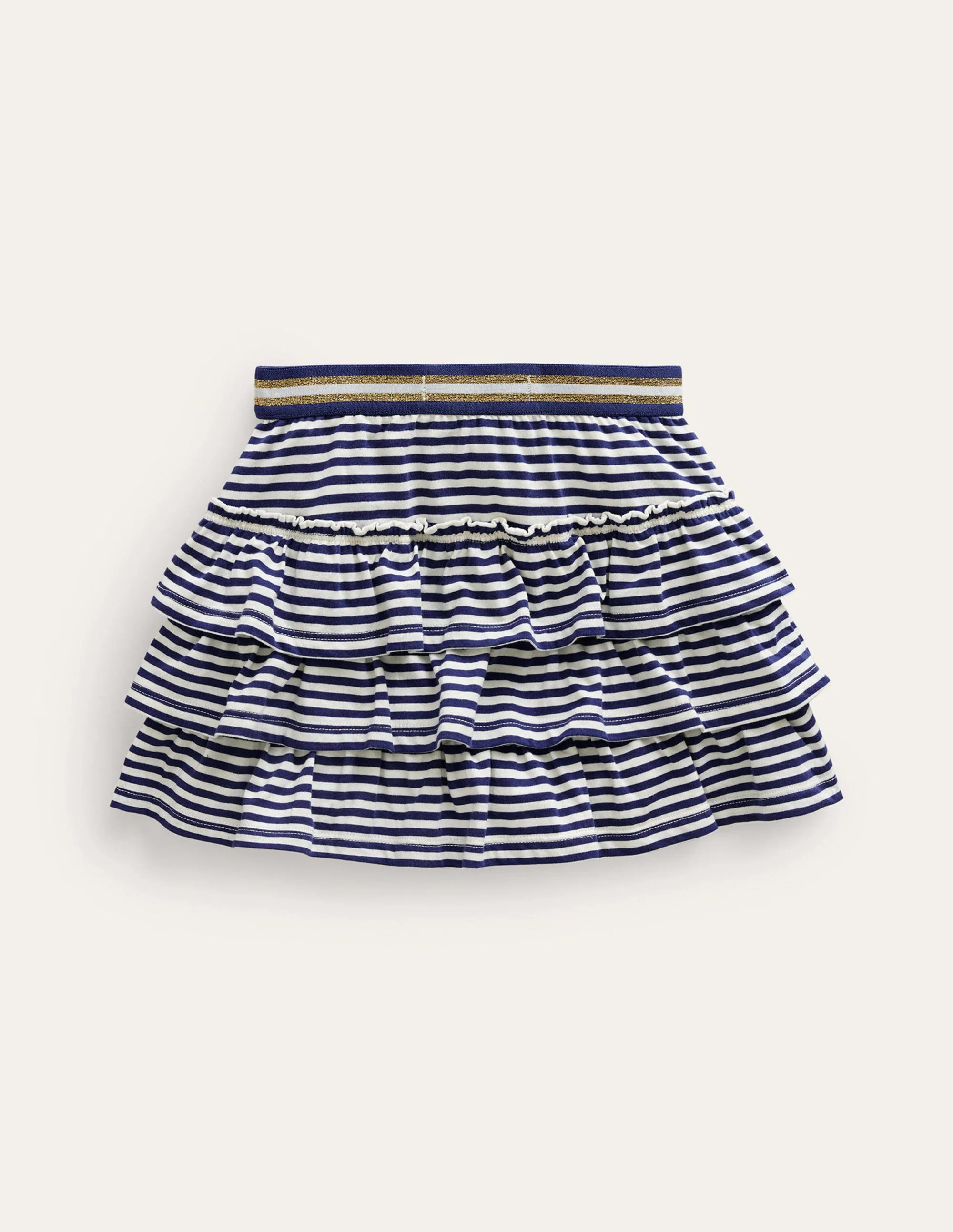 Jersey Ruffle Skort-College Navy/Ivory - Image 2