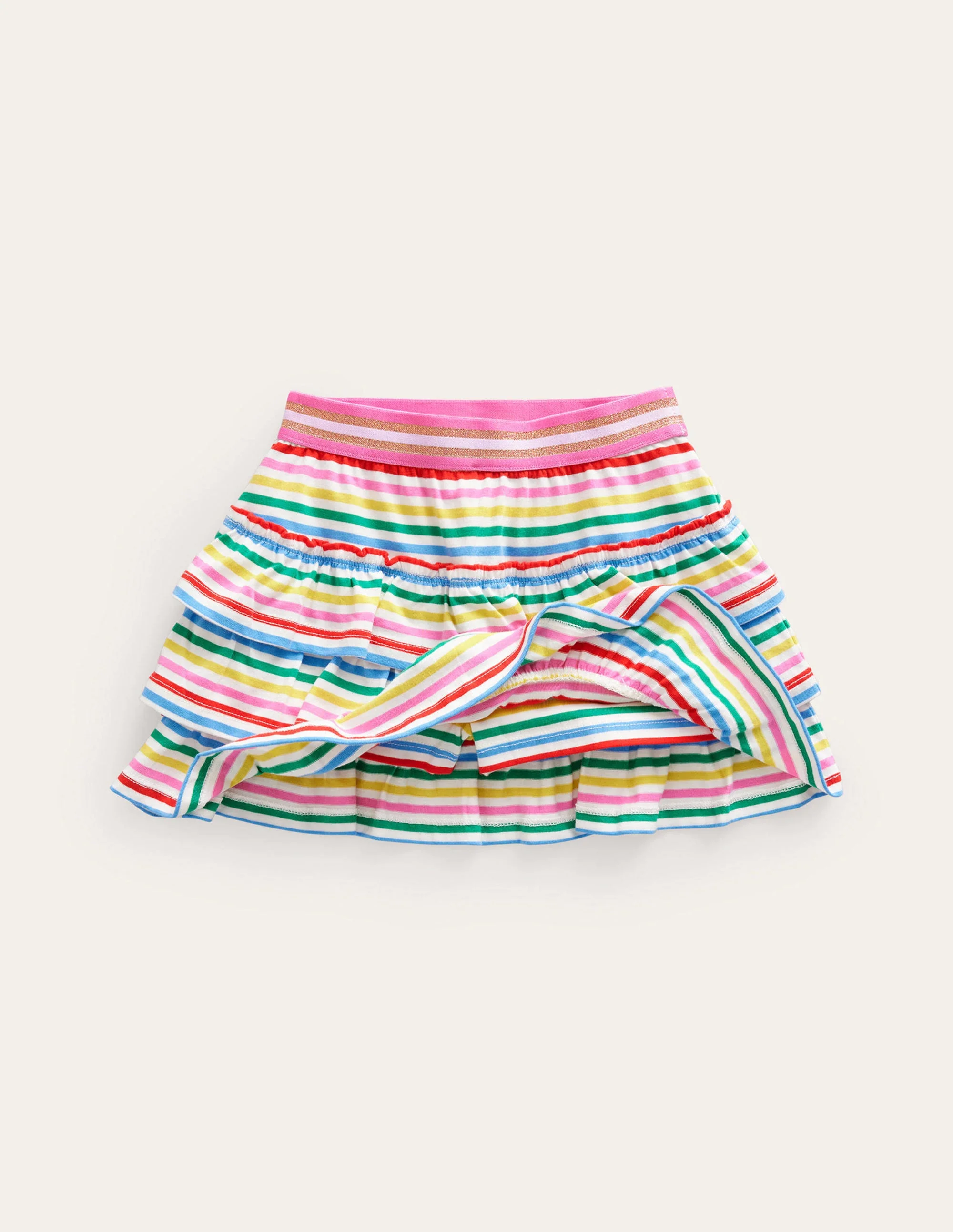 Jersey Ruffle Skort-Multi Colourblock - Image 4